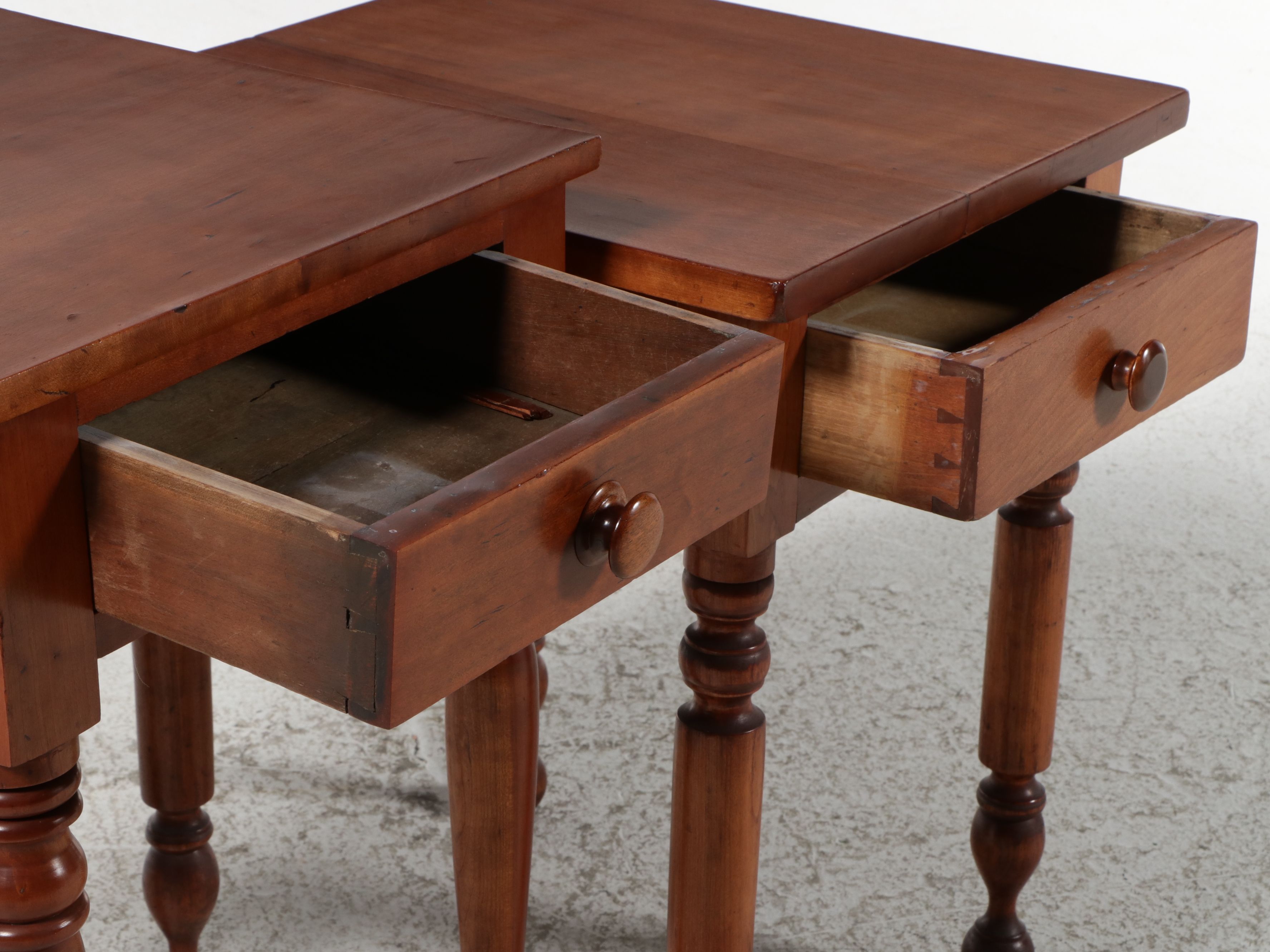 American Country Sheraton Style Cherry One-Drawer Nightstands