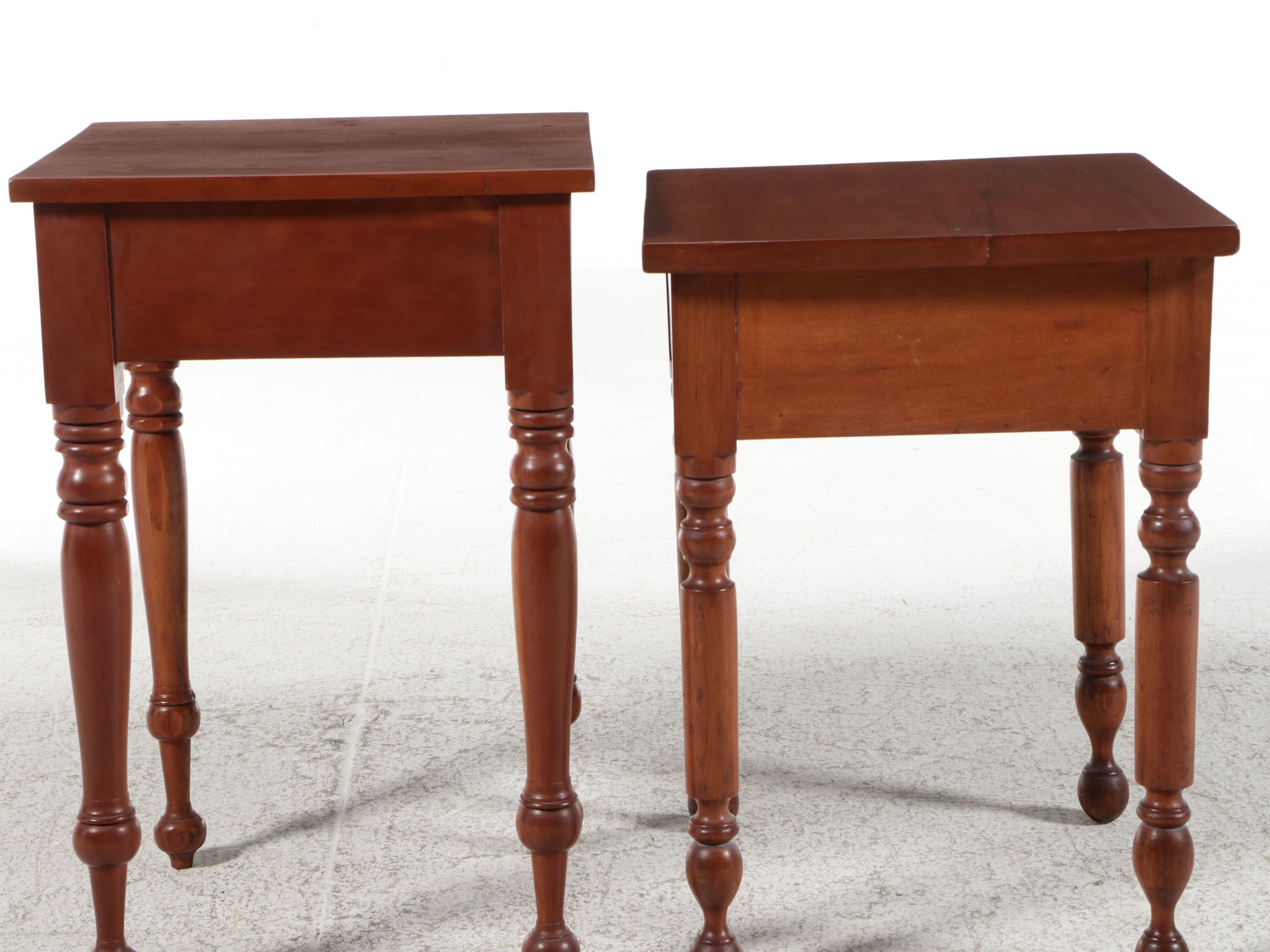 American Country Sheraton Style Cherry One-Drawer Nightstands