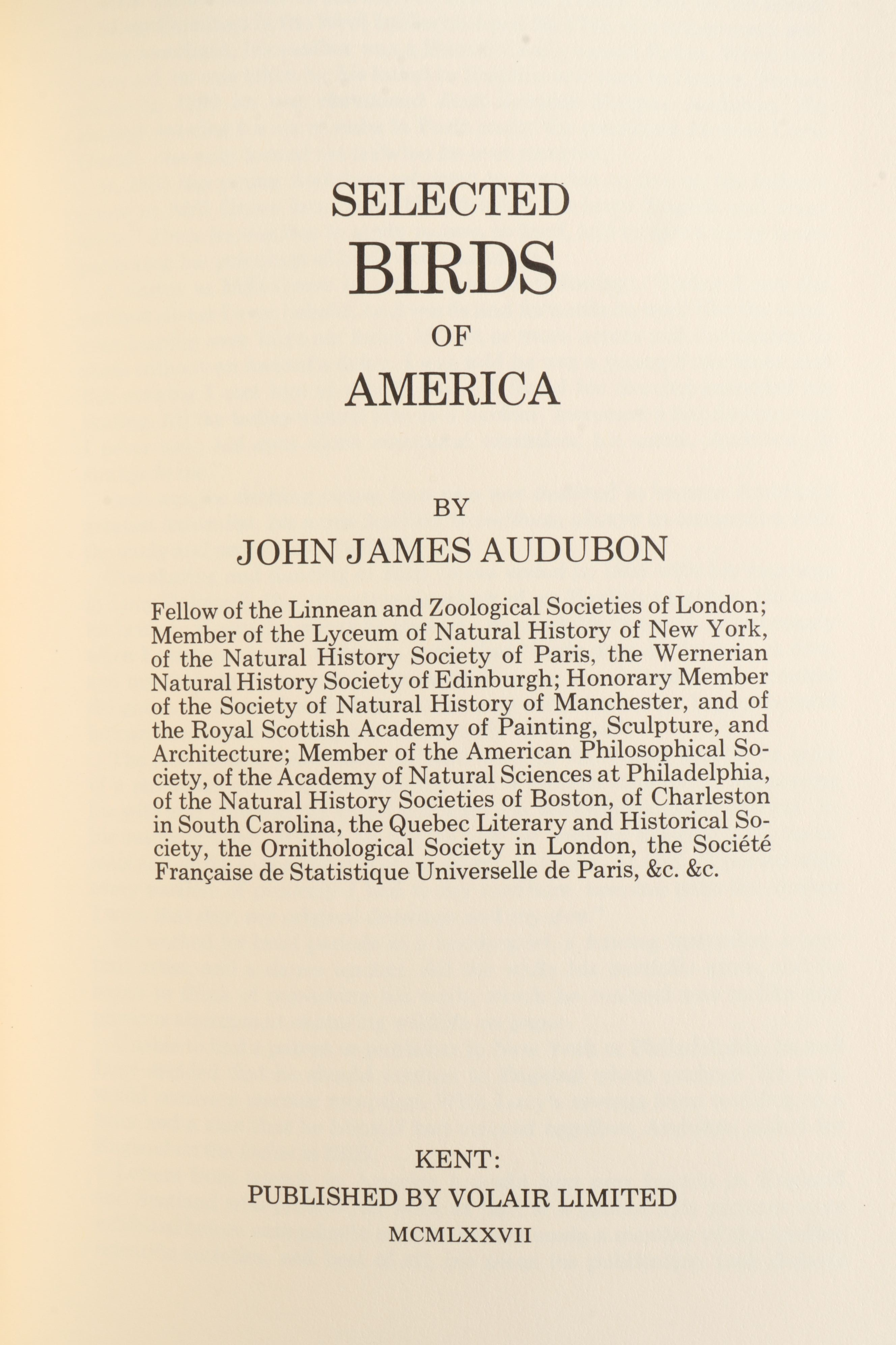 Limited Edition "Birds of America" and "Quadrupeds of North America" by Audubon