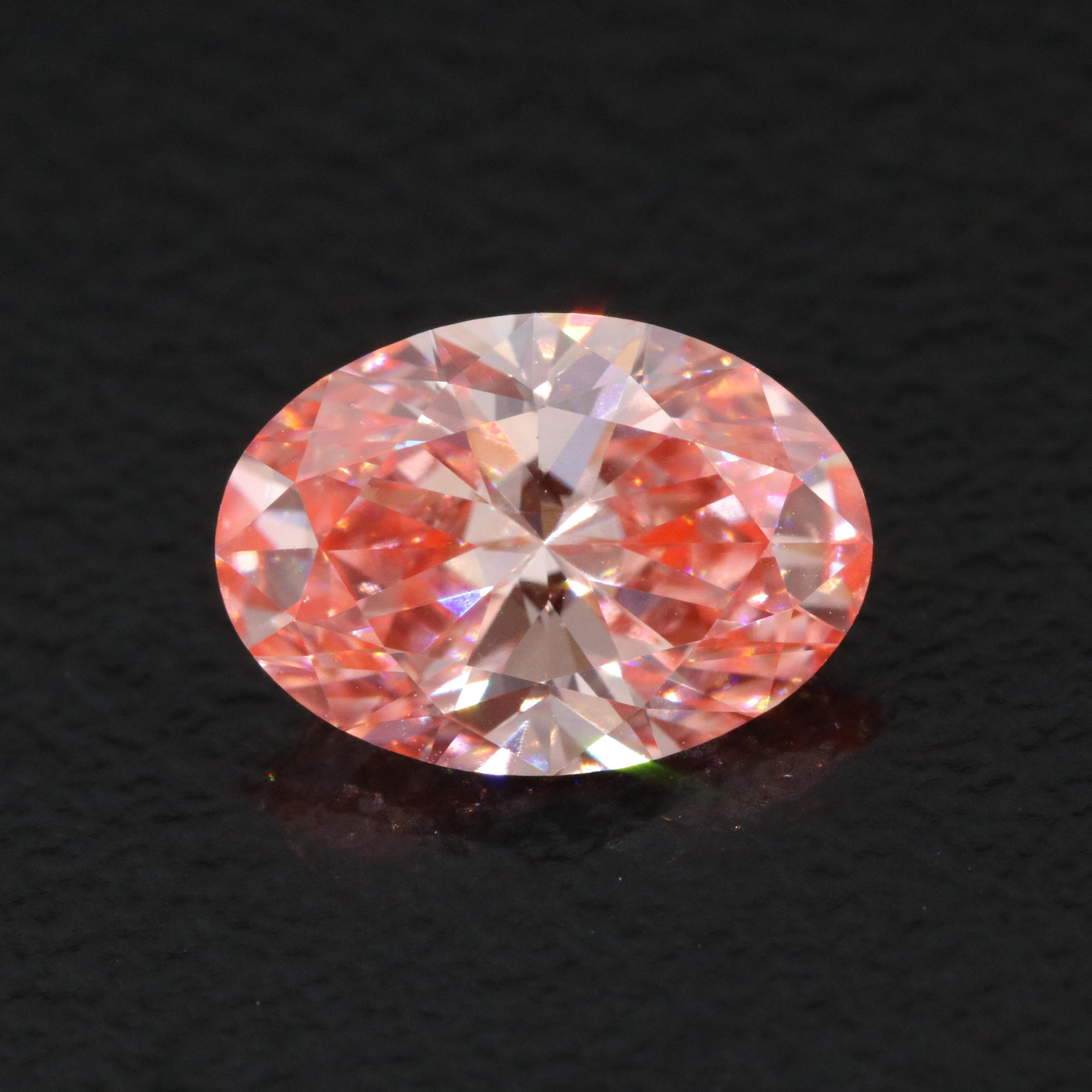 Loose 1.53 CT Lab Grown Fancy Vivid Pink Diamond with IGI Report