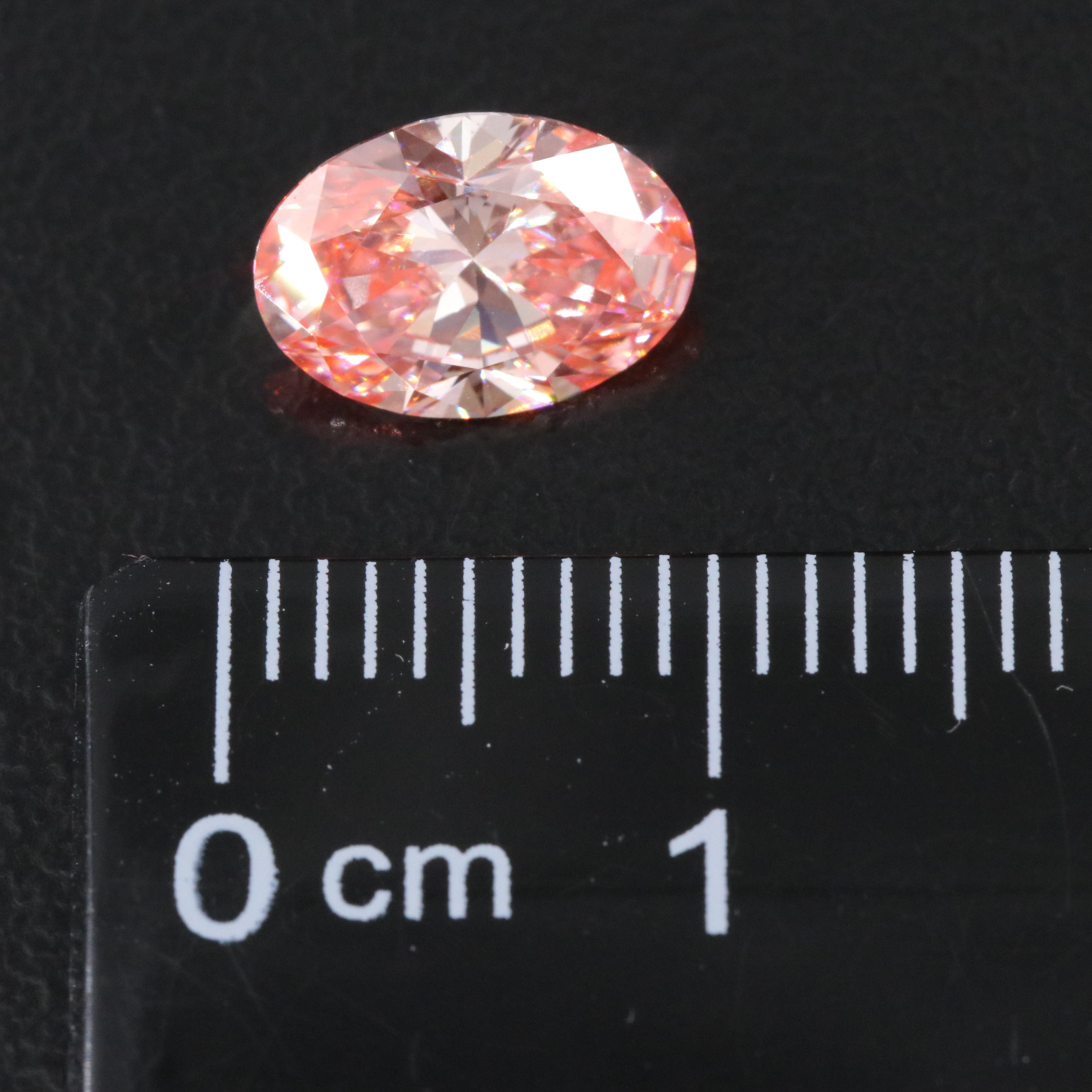 Loose 1.53 CT Lab Grown Fancy Vivid Pink Diamond with IGI Report