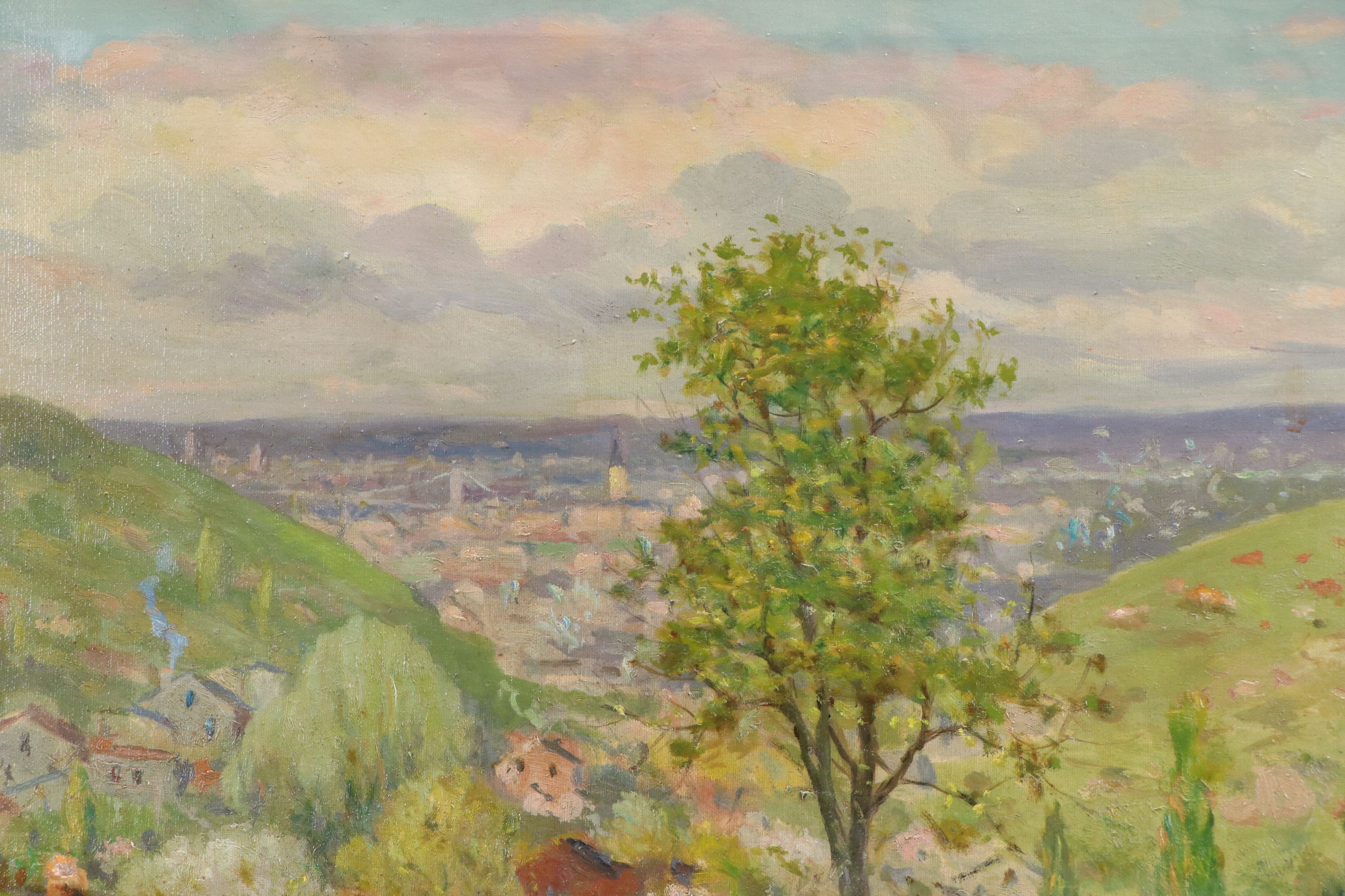 Charles A. Meurer Oil Painting "New Amsterdam from Dixie Highway," 1938