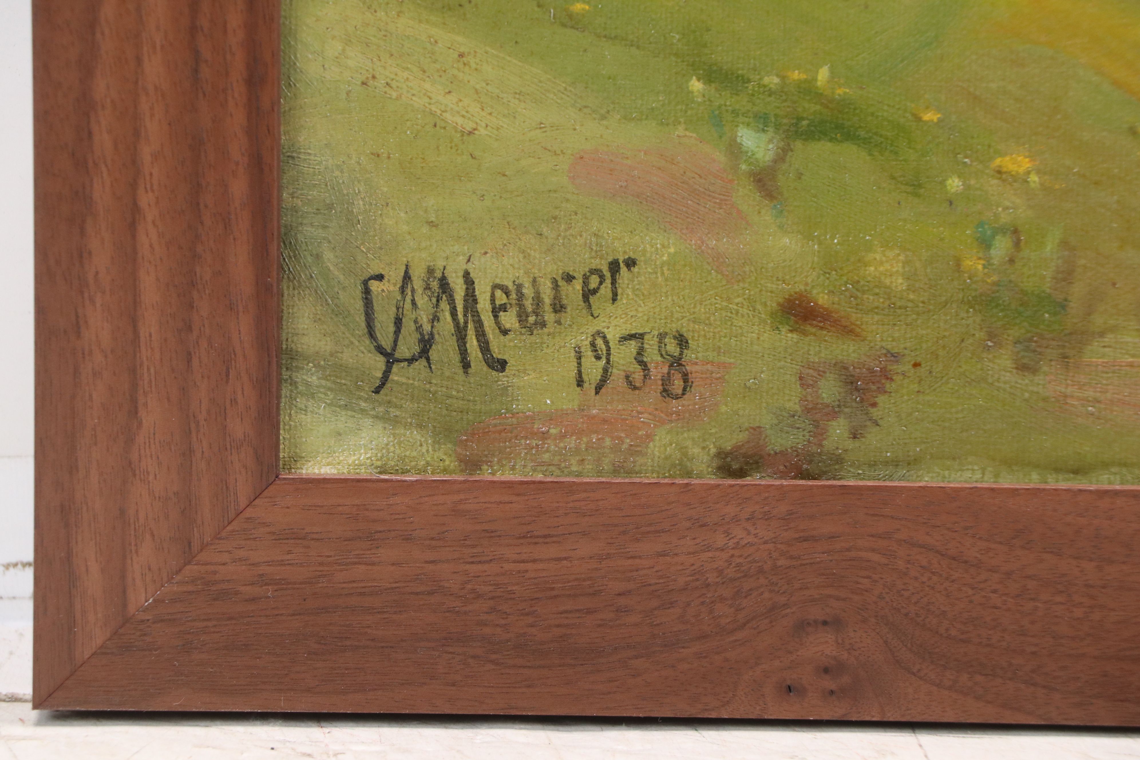 Charles A. Meurer Oil Painting "New Amsterdam from Dixie Highway," 1938