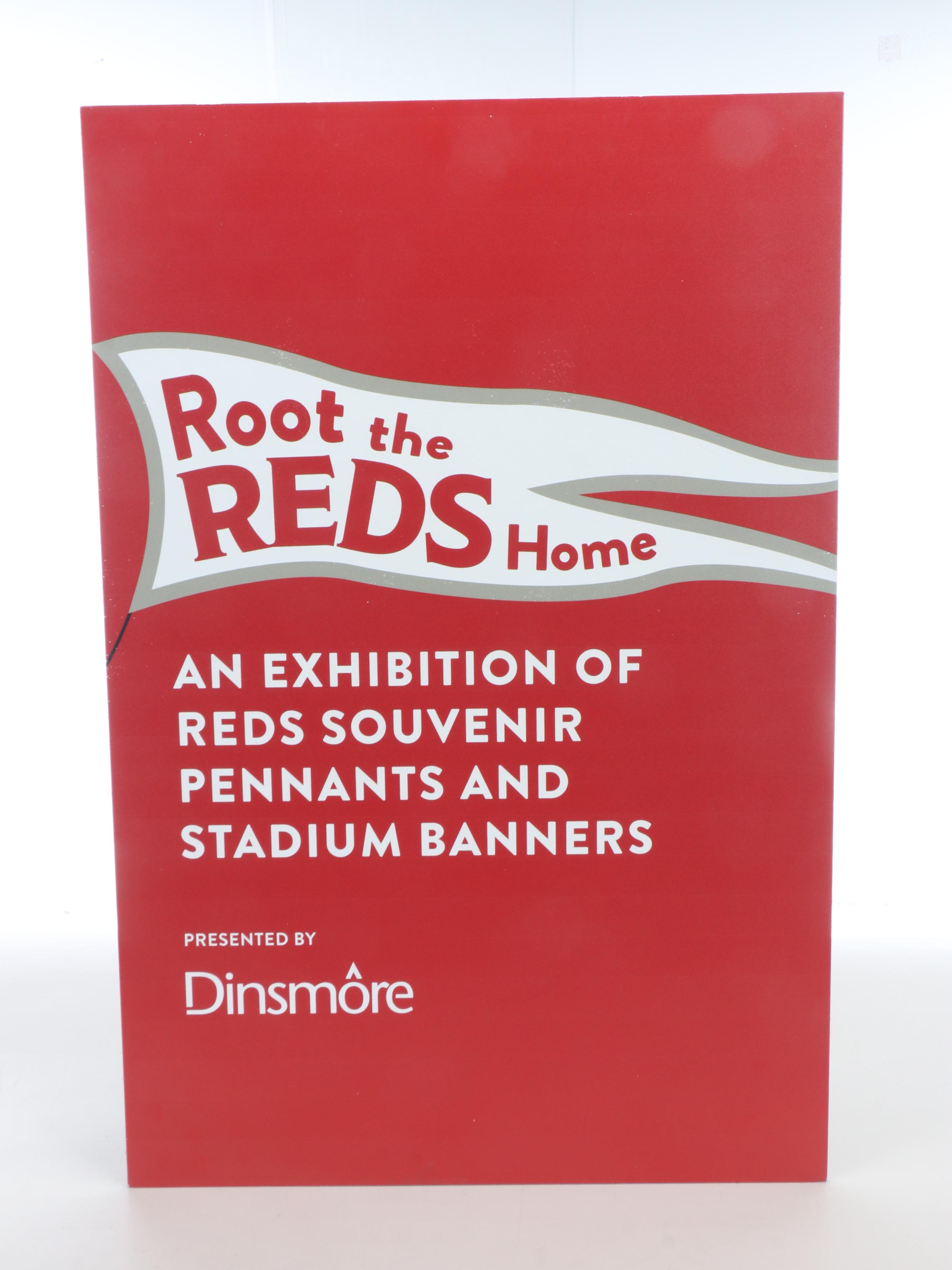 Cincinnati Reds Hall of Fame "Root The Reds Home" Sign with More