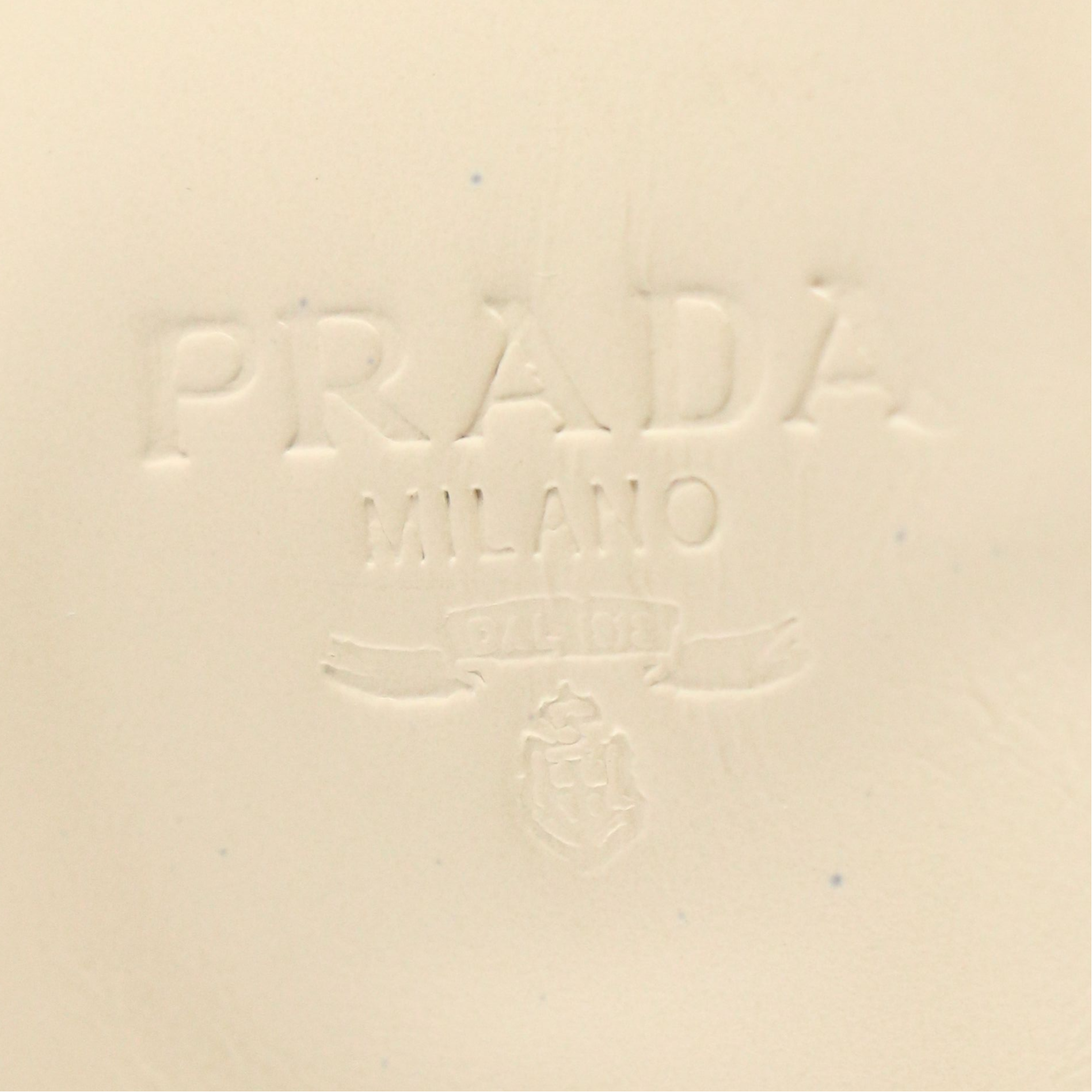 Prada Small Ring-Flap Shoulder Bag in Ivory Patent Leather