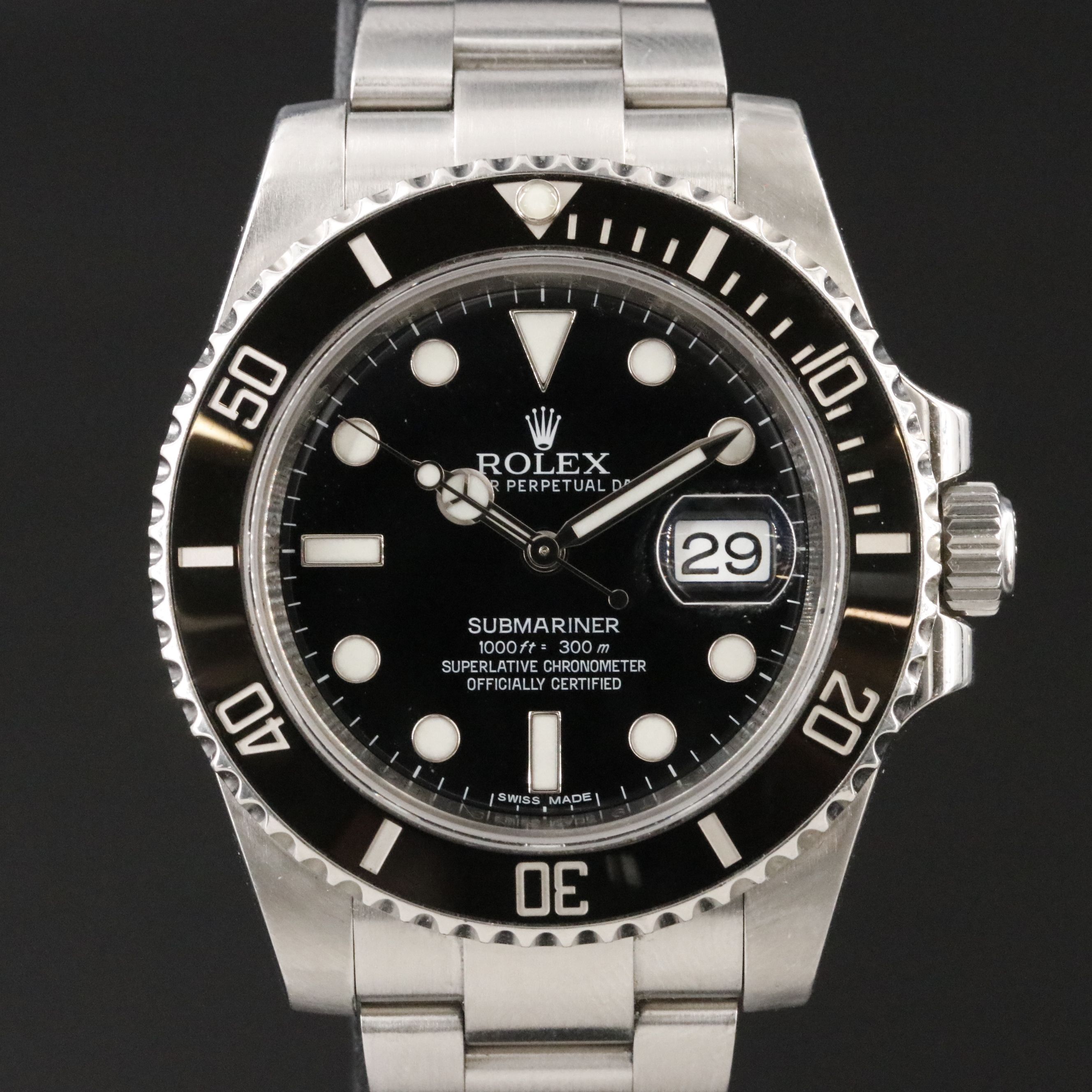 Rolex Submariner 40mm Ceramic Stainless Steel Date Watch 116610