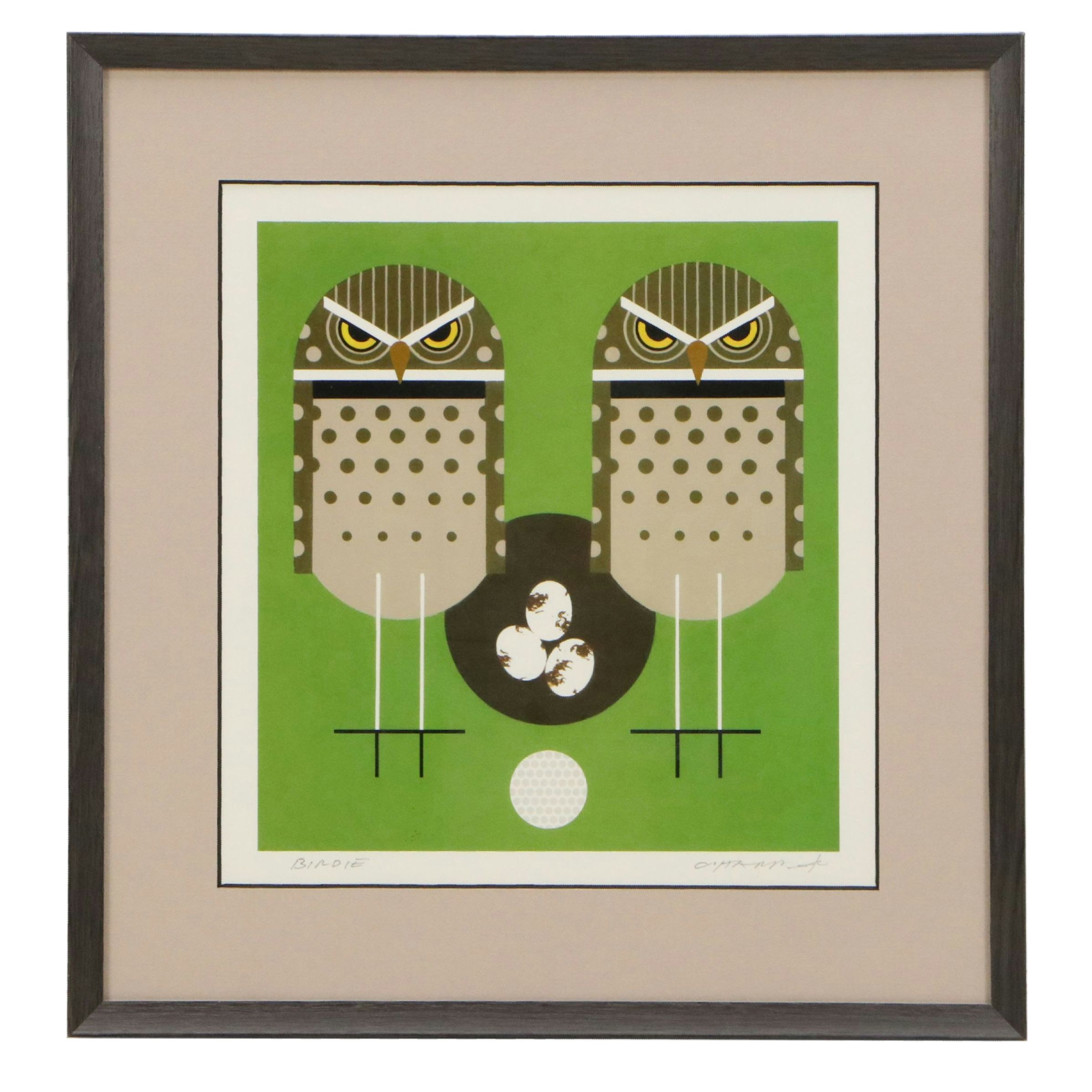 Charley Harper Offset Lithograph "Birdie"