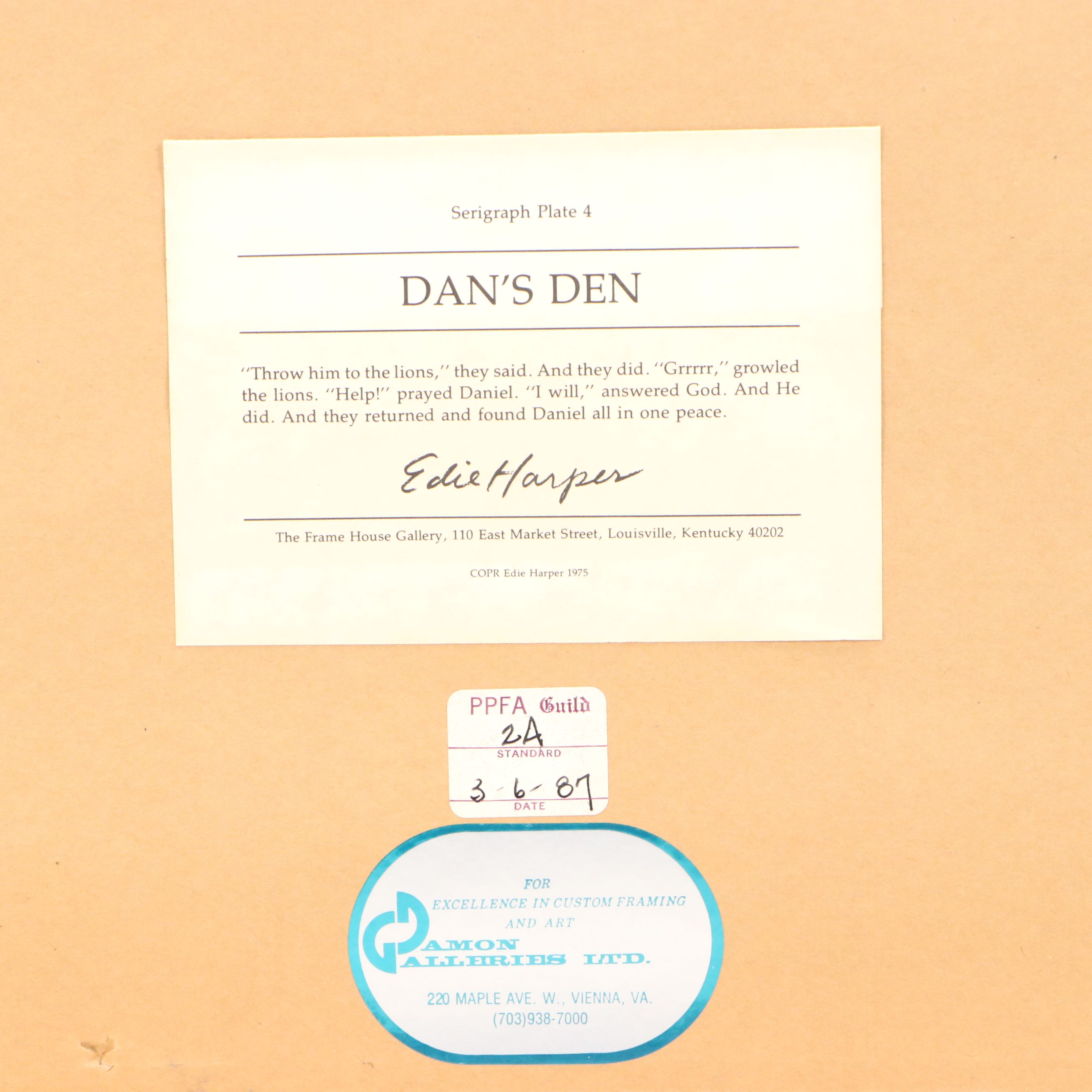 Edie Harper Serigraph "Dan's Den"