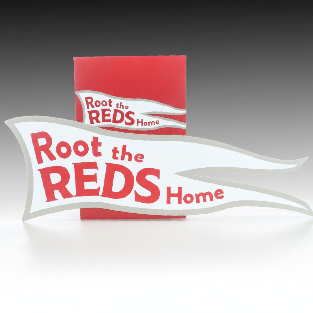 Cincinnati Reds Hall of Fame "Root The Reds Home" Sign with More