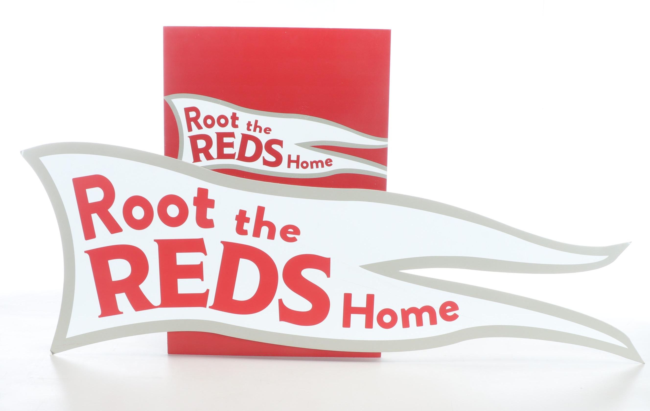 Cincinnati Reds Hall of Fame "Root The Reds Home" Sign with More