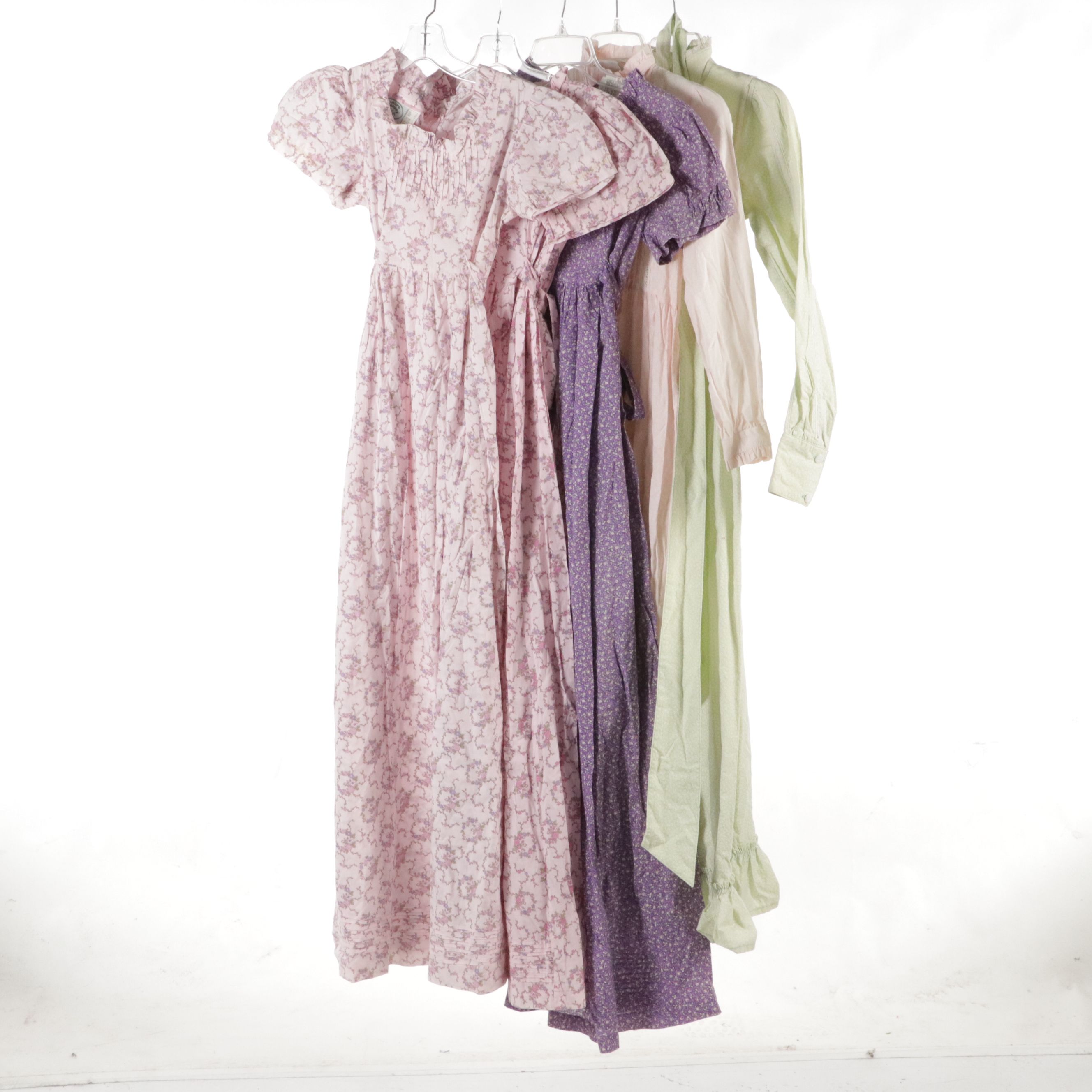 Womens and Girls Laura Ashley Floral Prairie Maxi Dresses in Cotton, 1970s