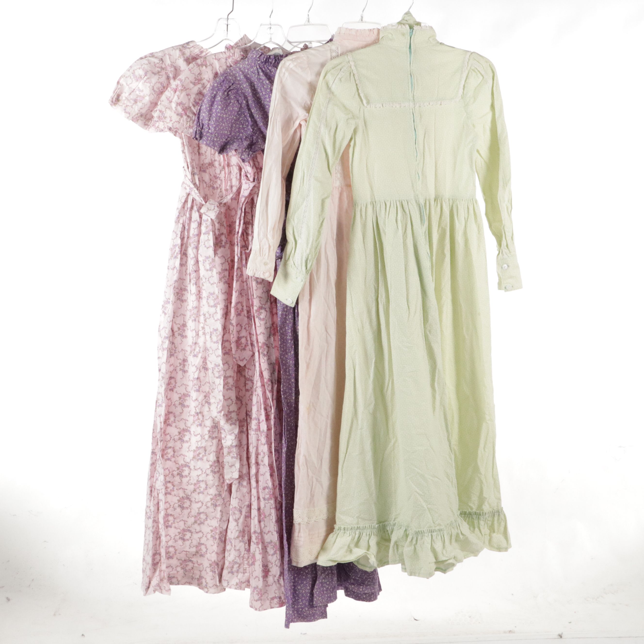 Womens and Girls Laura Ashley Floral Prairie Maxi Dresses in Cotton, 1970s