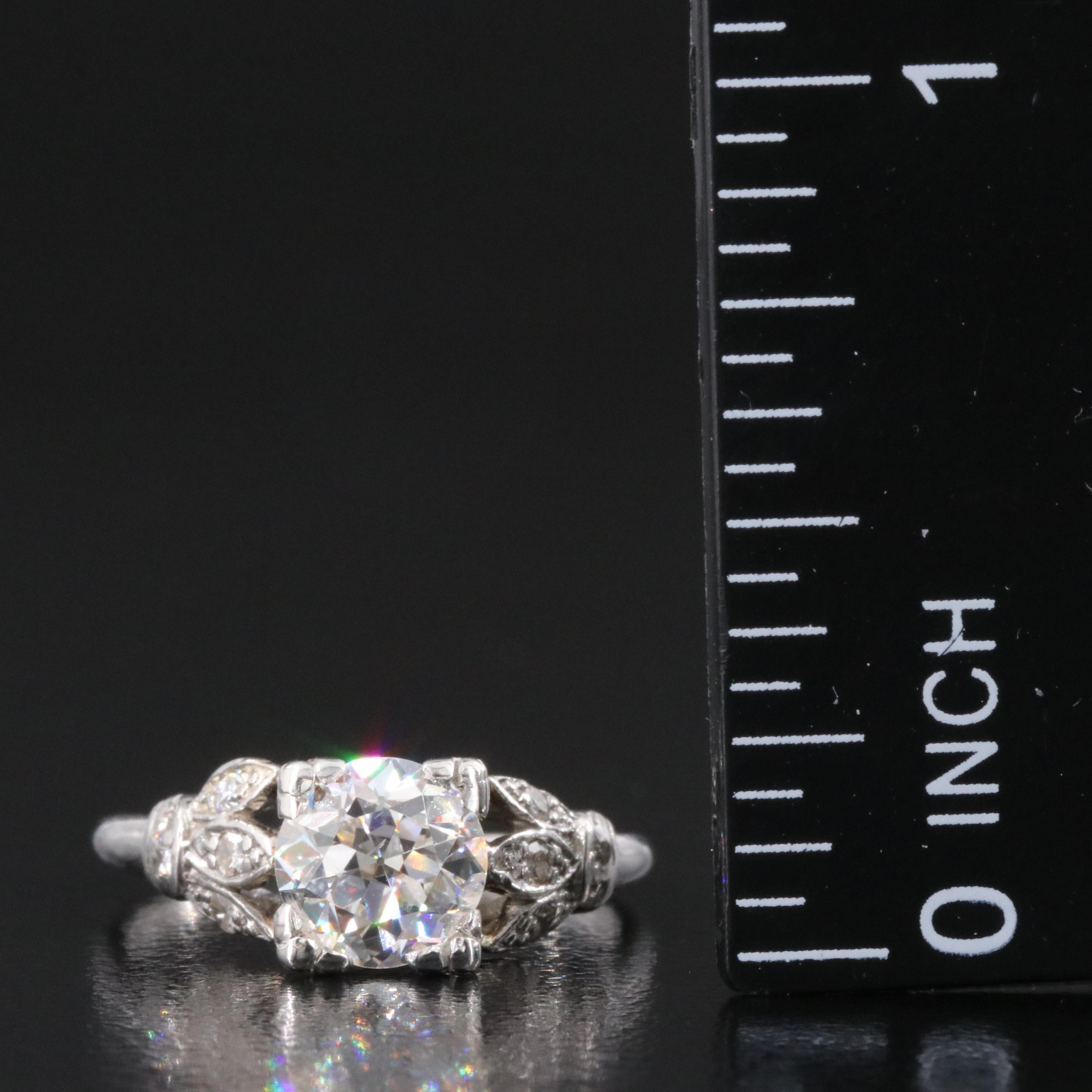 Antique Platinum 1.12 CTW Diamond Ring with GIA Report