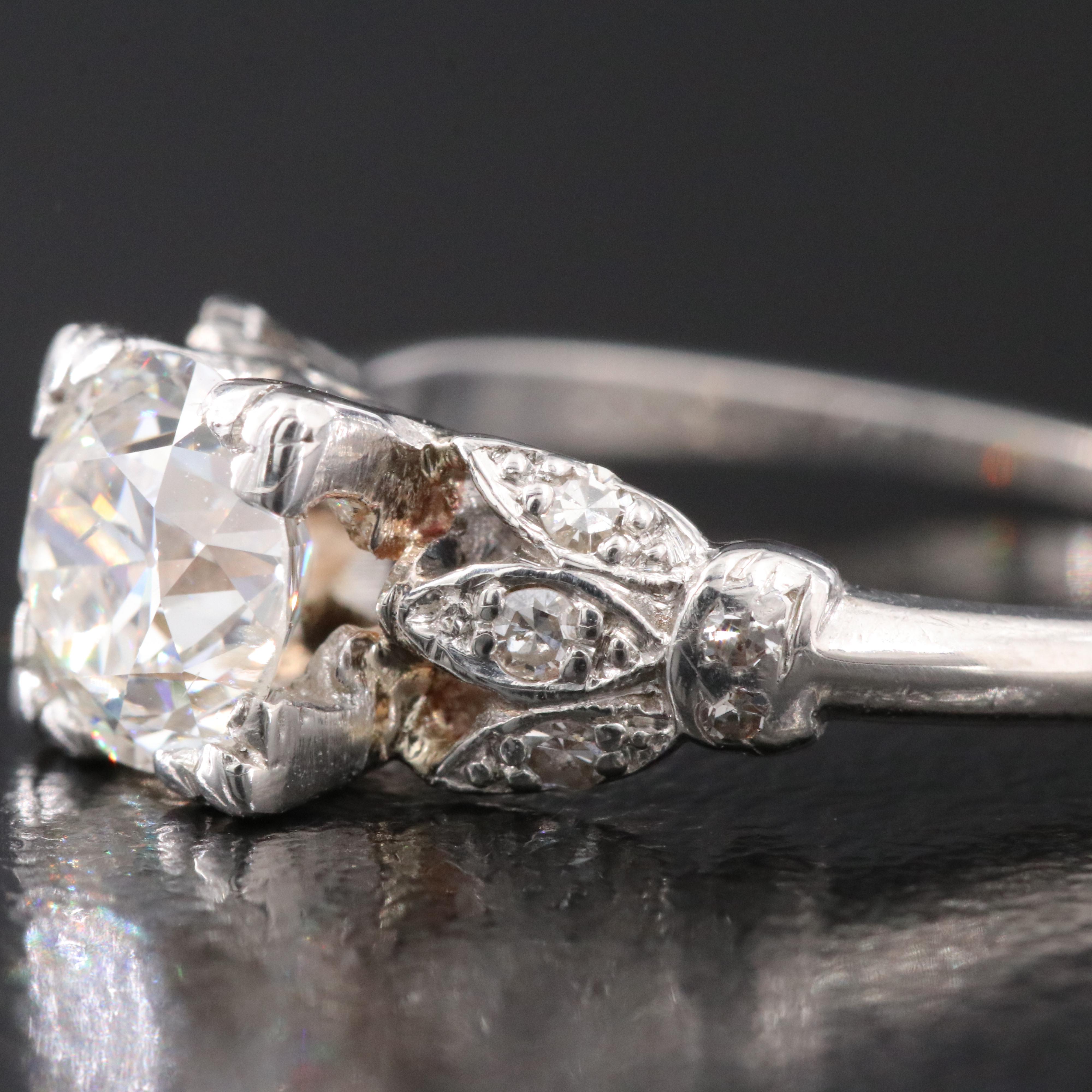 Antique Platinum 1.12 CTW Diamond Ring with GIA Report
