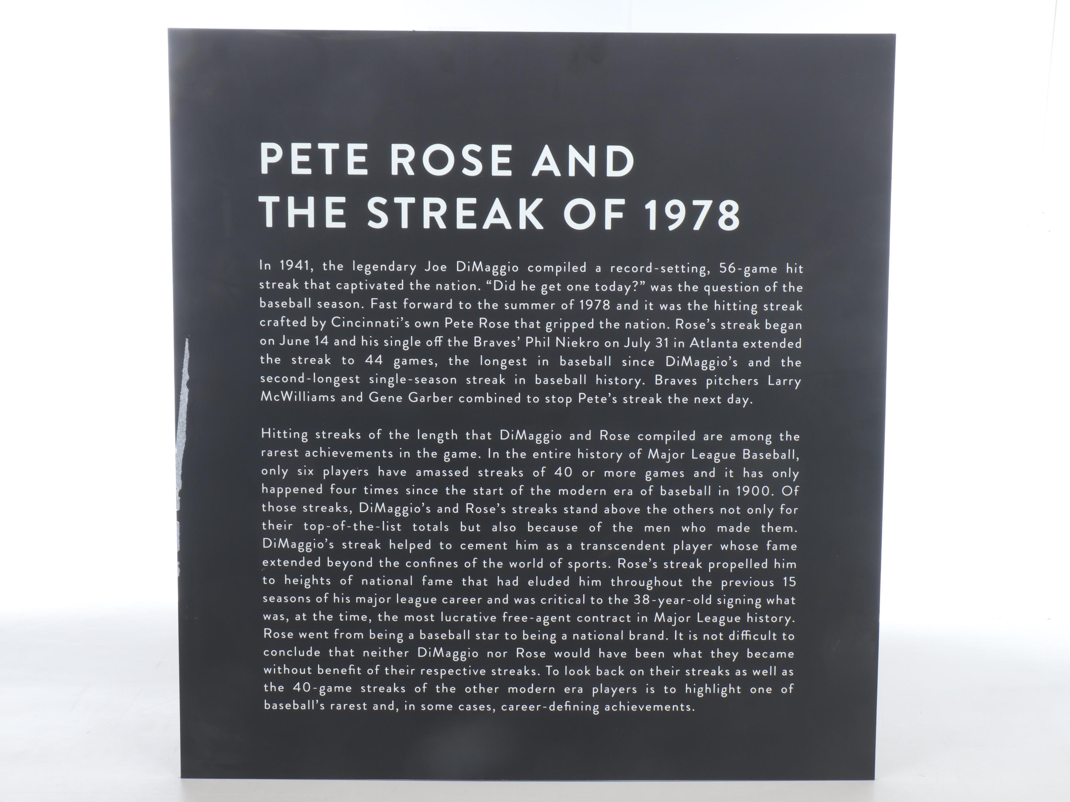 Cincinnati Reds Hall of Fame Signs Featuring "The Big Red Machine" and Pete Rose