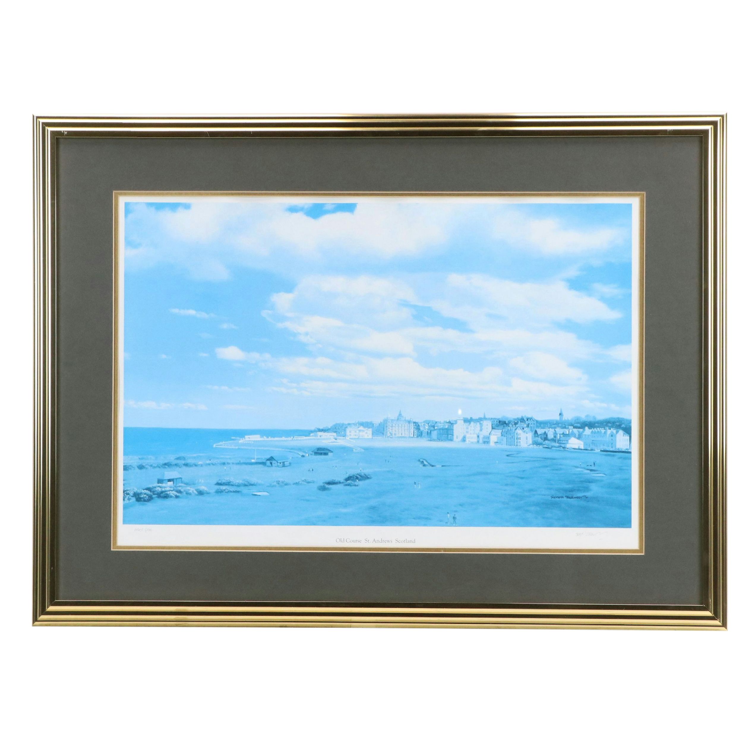 Simon Stallwood Offset Lithograph "Old Course St. Andrews Scotland"