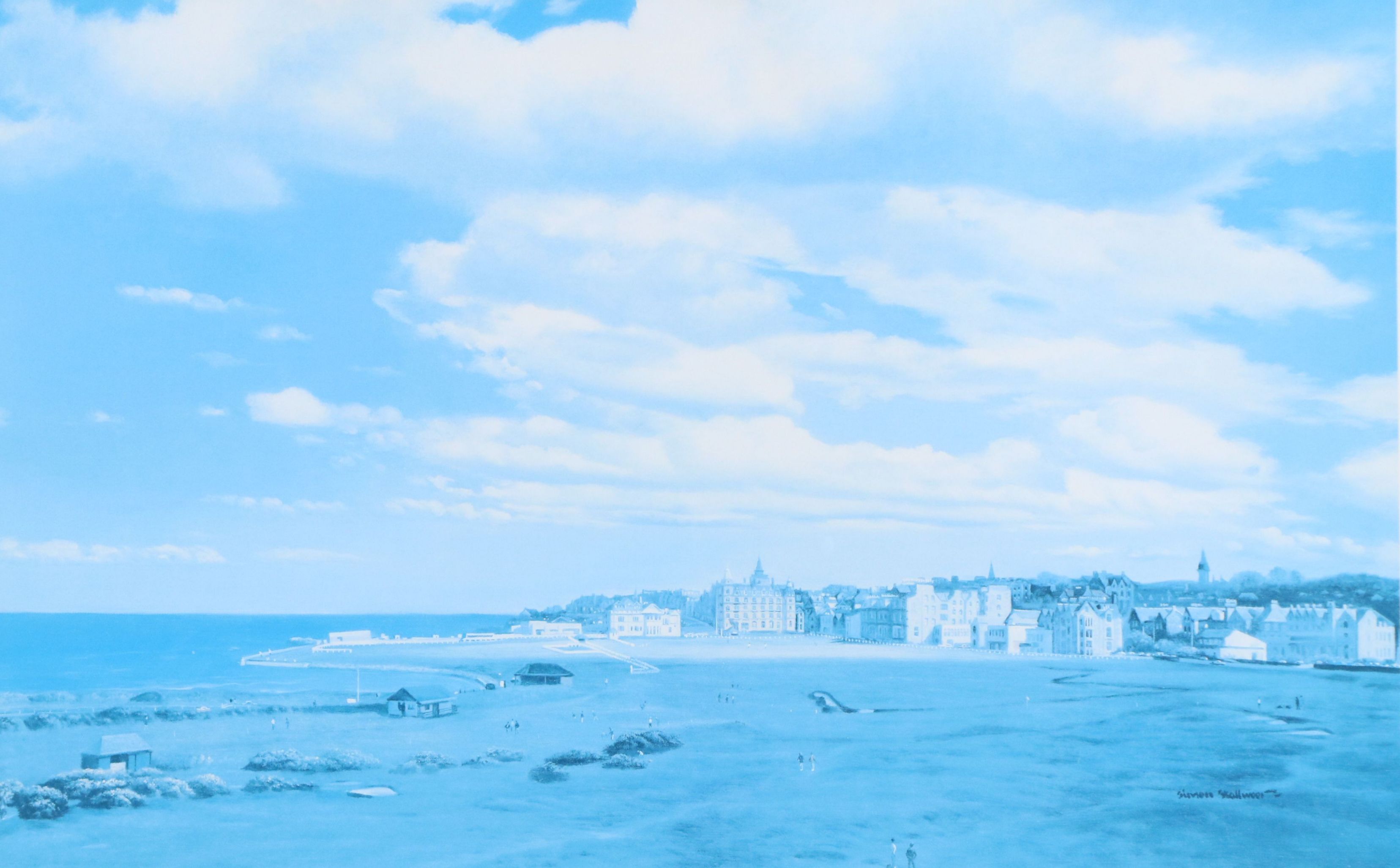 Simon Stallwood Offset Lithograph "Old Course St. Andrews Scotland"