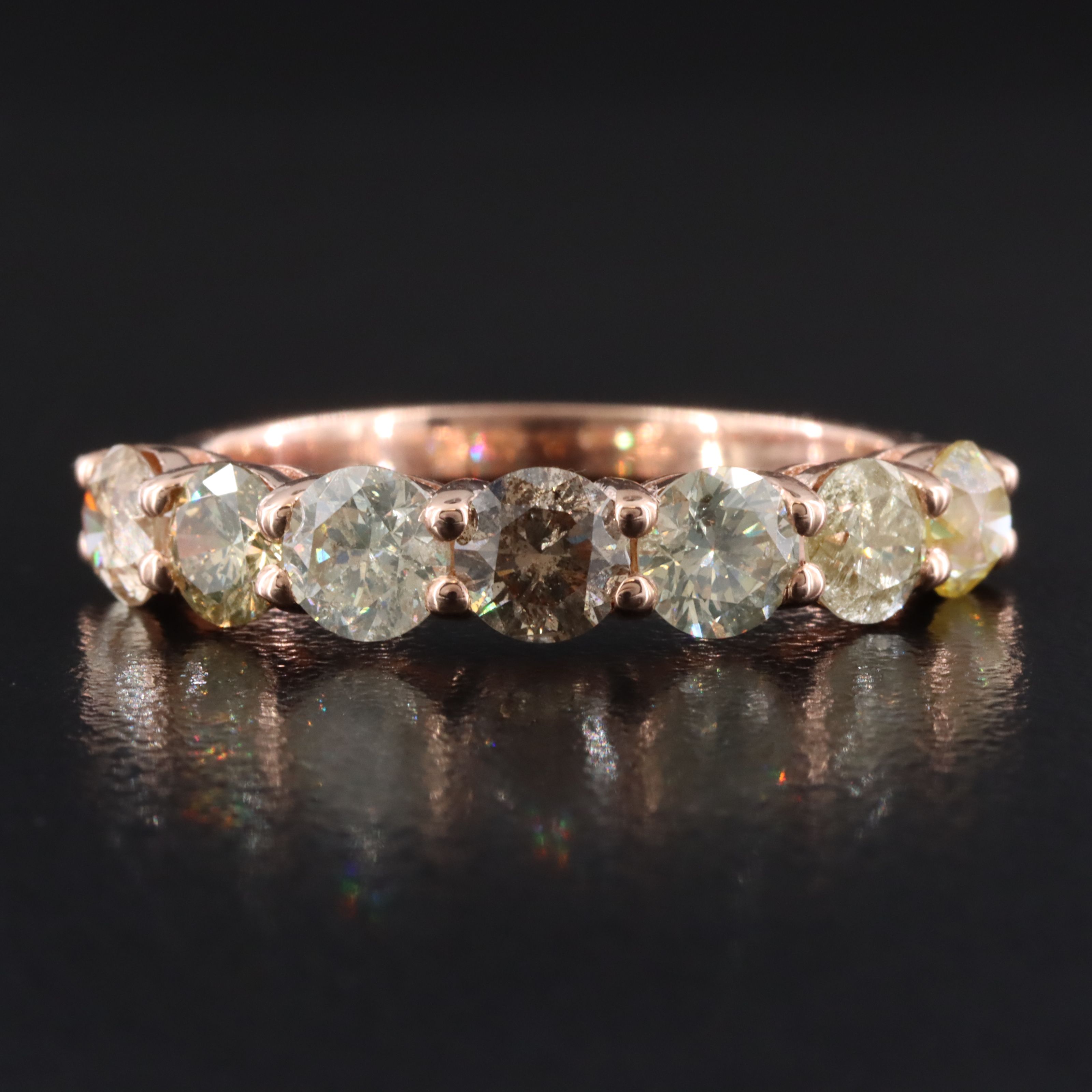 14K Rose Gold 2.21 CTW Diamond Ring with IGI Jewelry Report