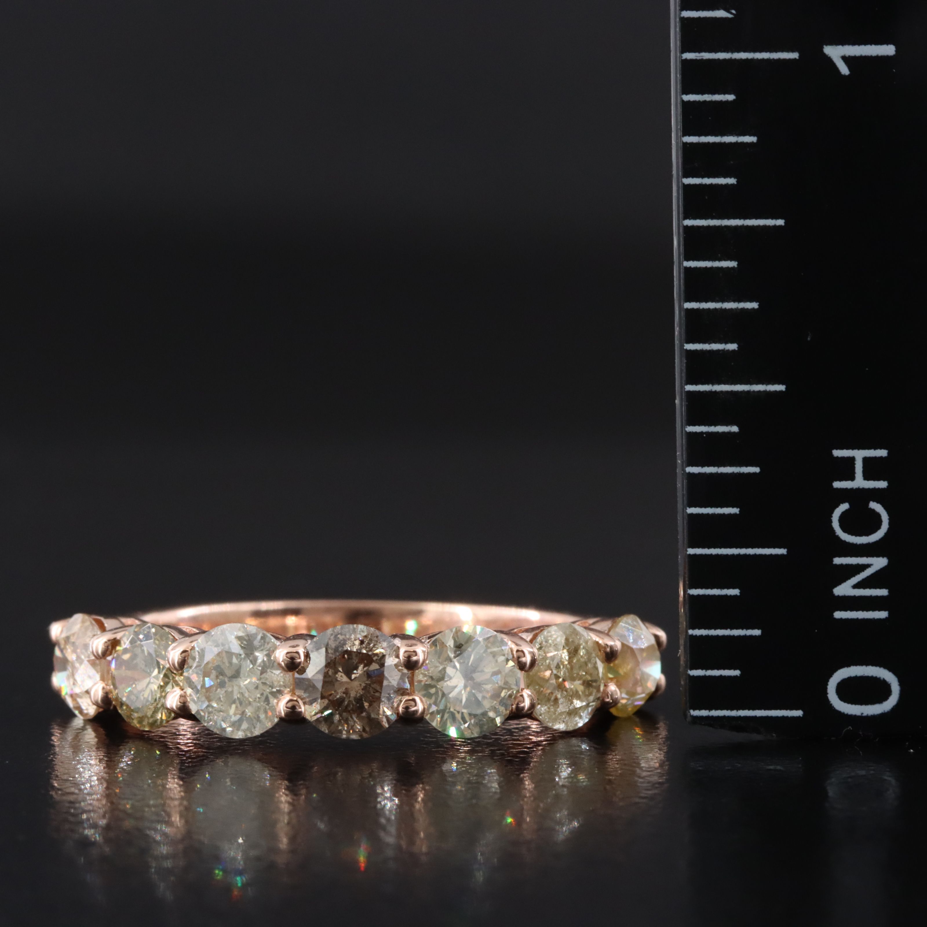 14K Rose Gold 2.21 CTW Diamond Ring with IGI Jewelry Report