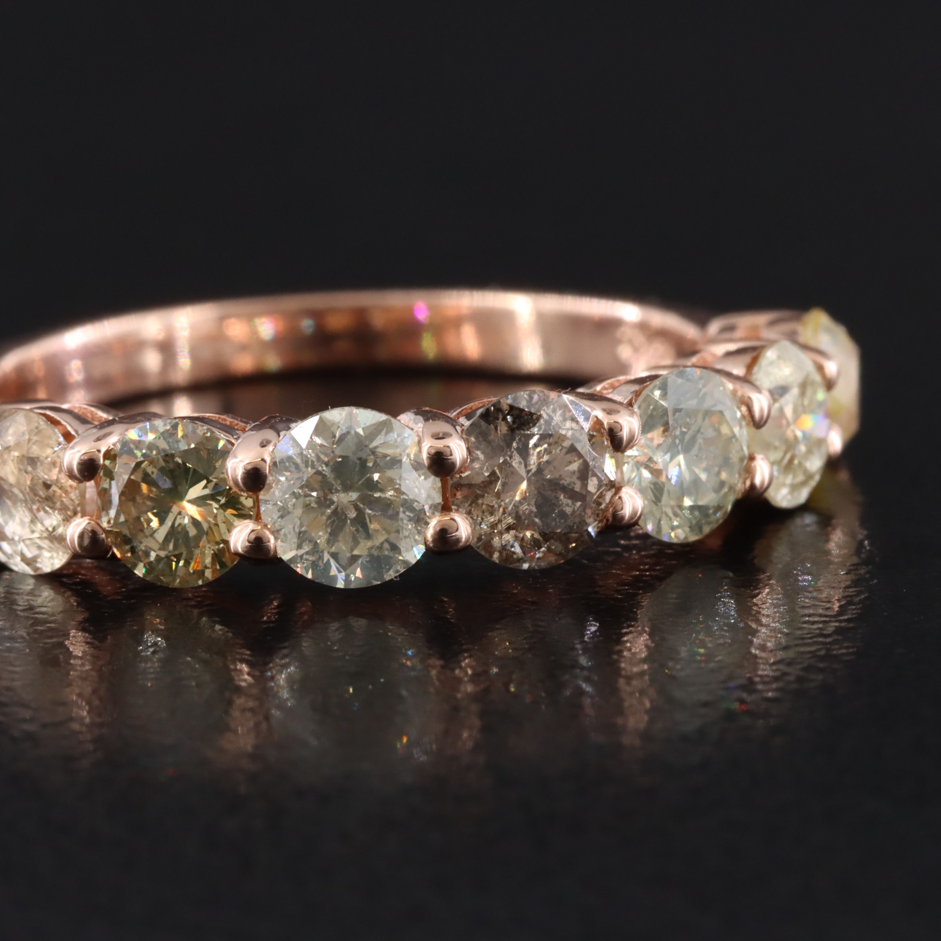 14K Rose Gold 2.21 CTW Diamond Ring with IGI Jewelry Report