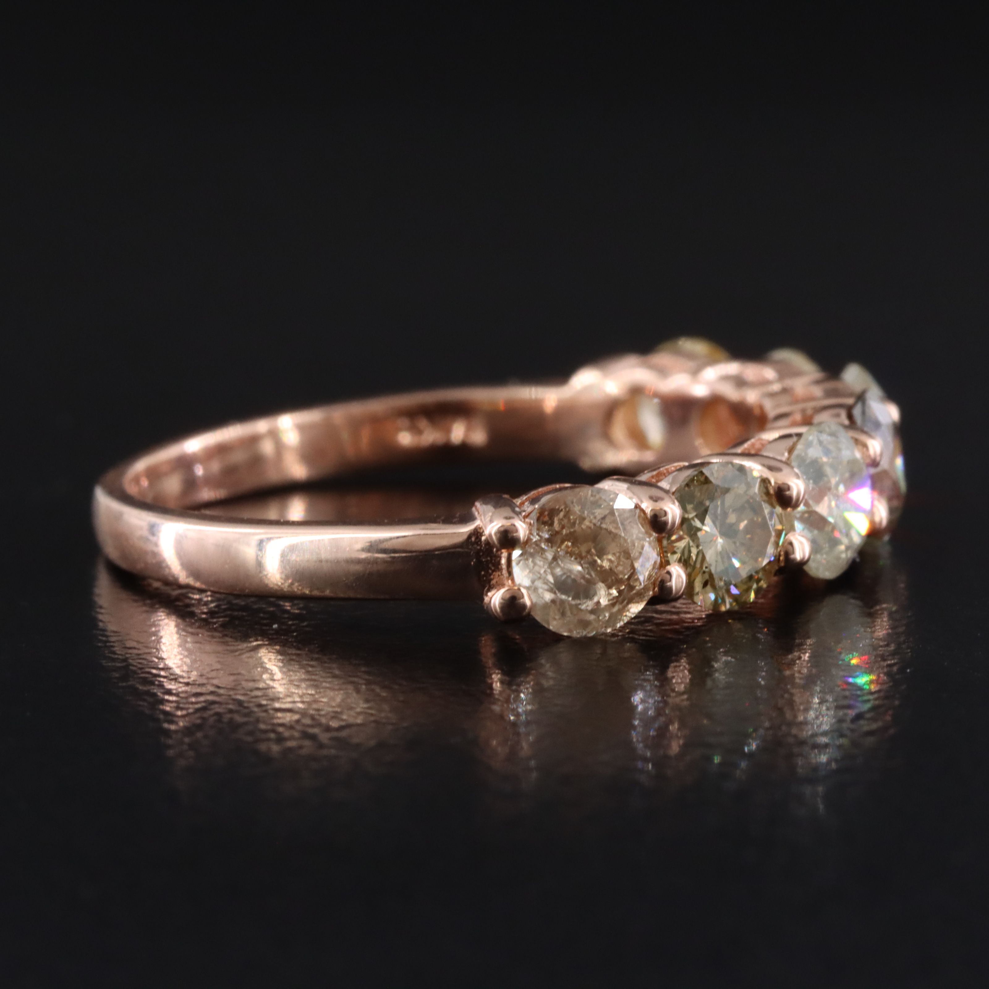 14K Rose Gold 2.21 CTW Diamond Ring with IGI Jewelry Report