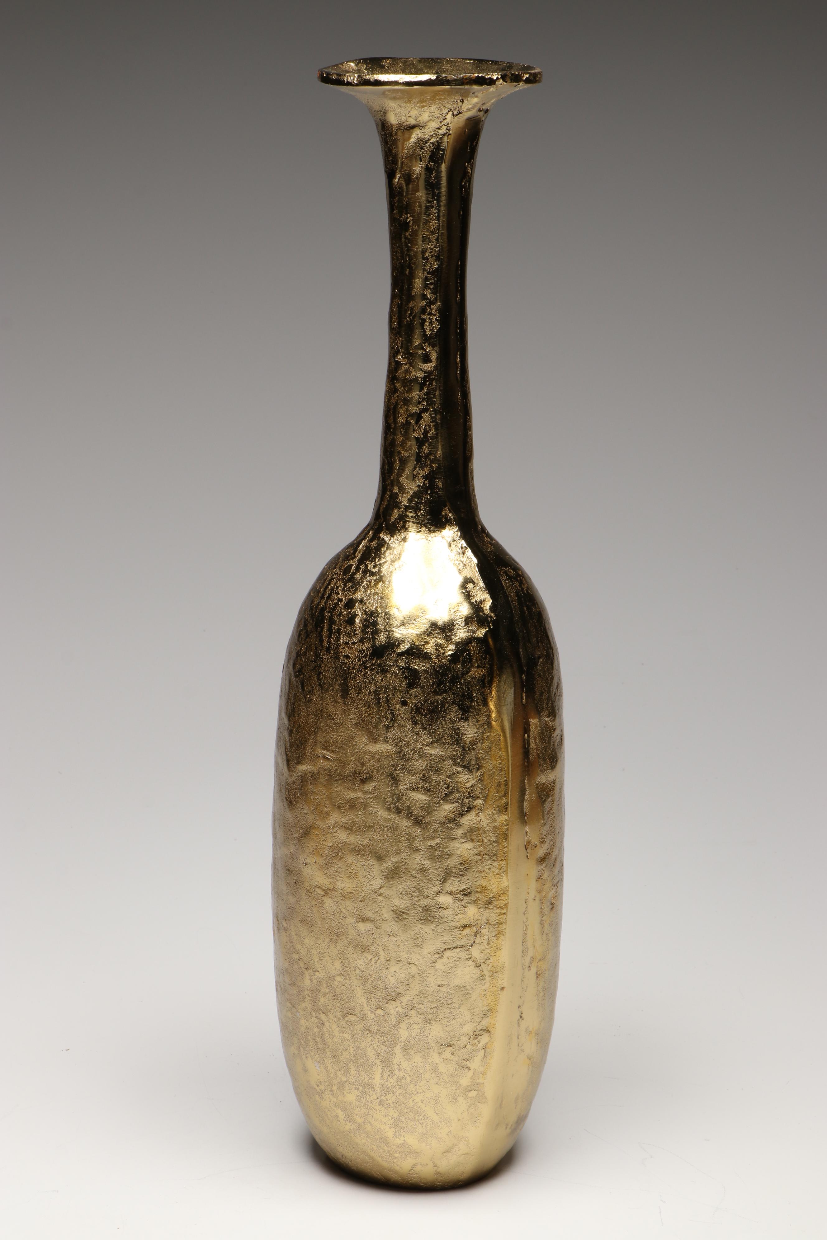 Modern Gold Finished Metal Vases