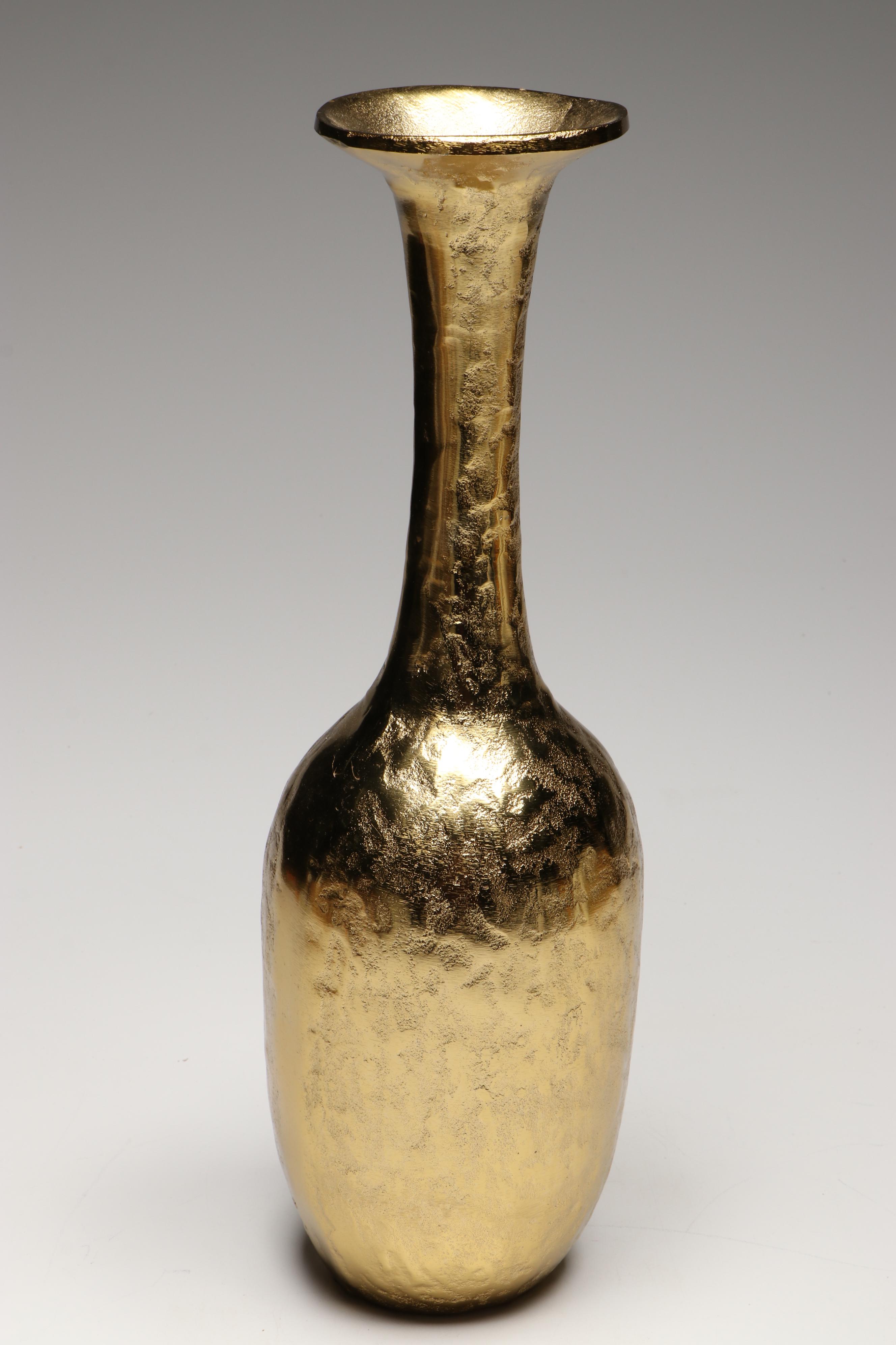 Modern Gold Finished Metal Vases