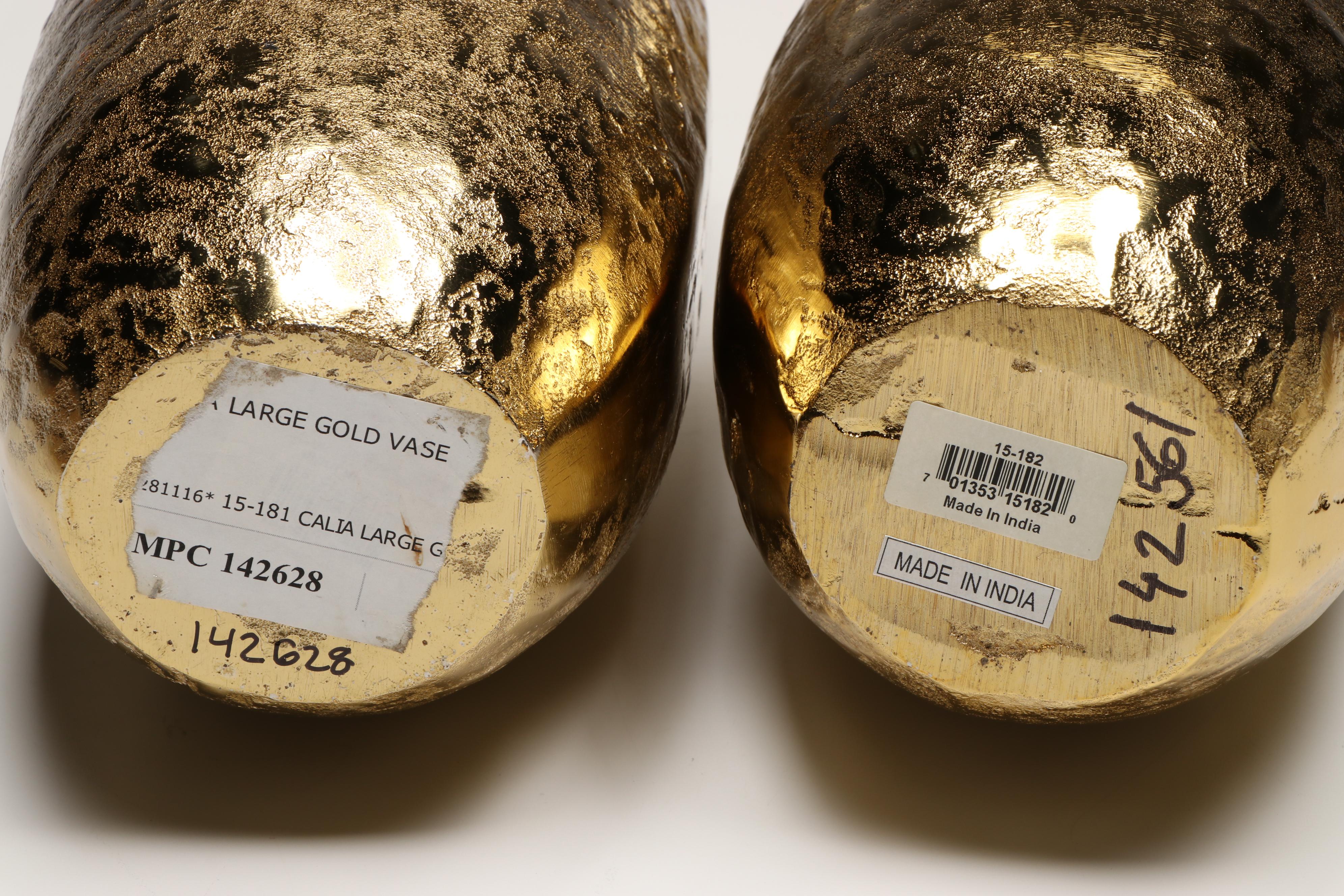 Modern Gold Finished Metal Vases