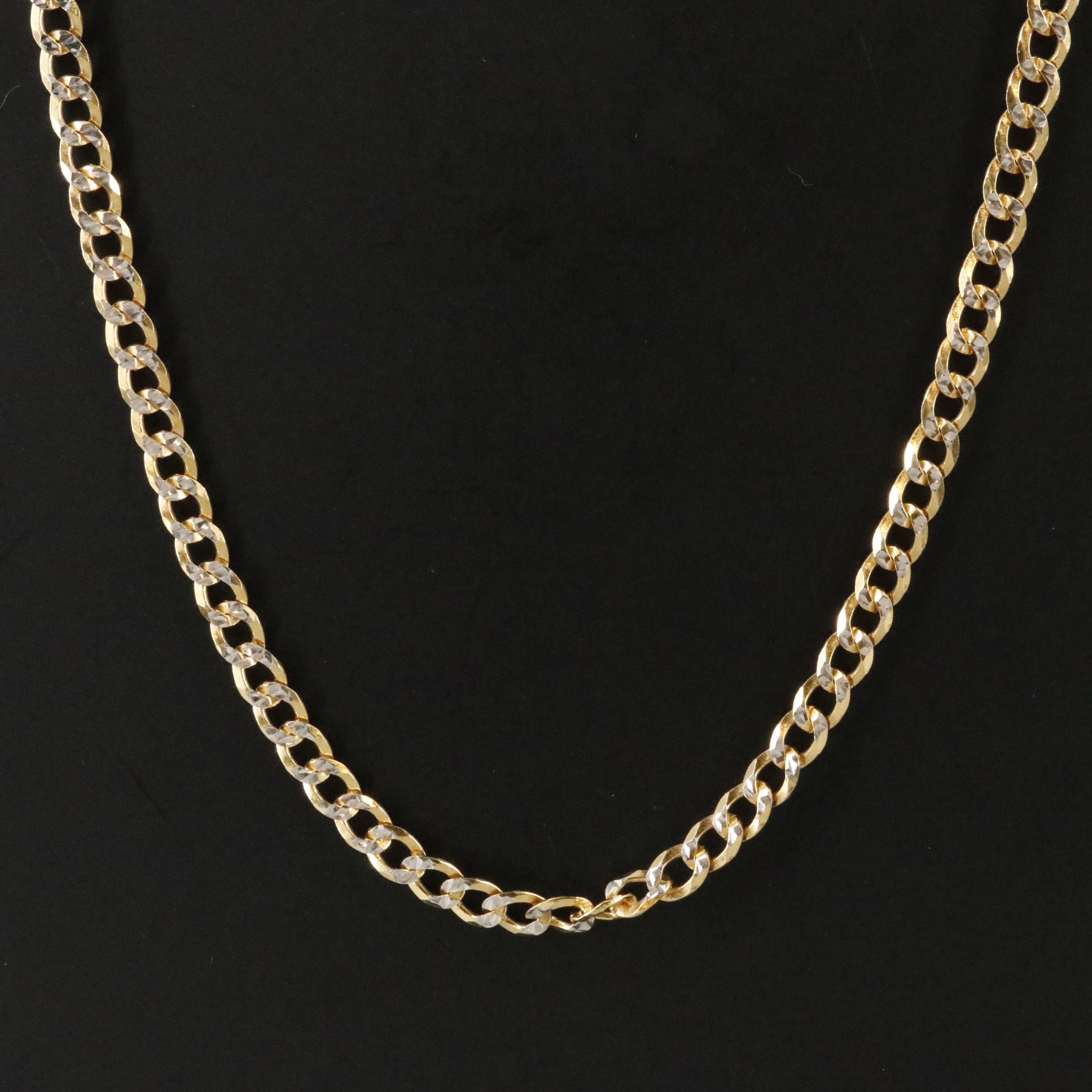 Sterling Two-Tone Curb Chain Necklace