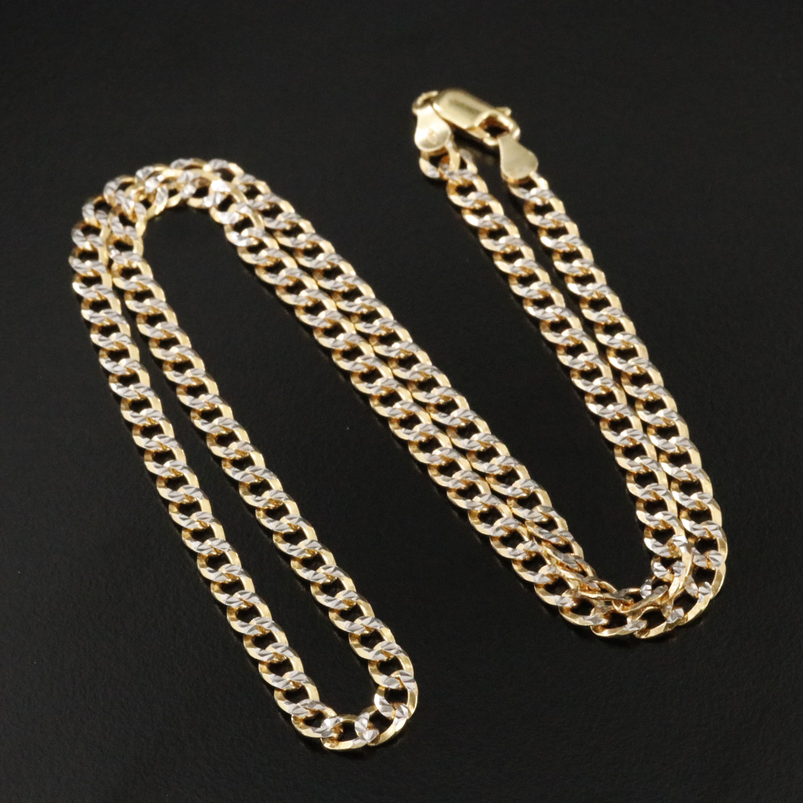 Sterling Two-Tone Curb Chain Necklace