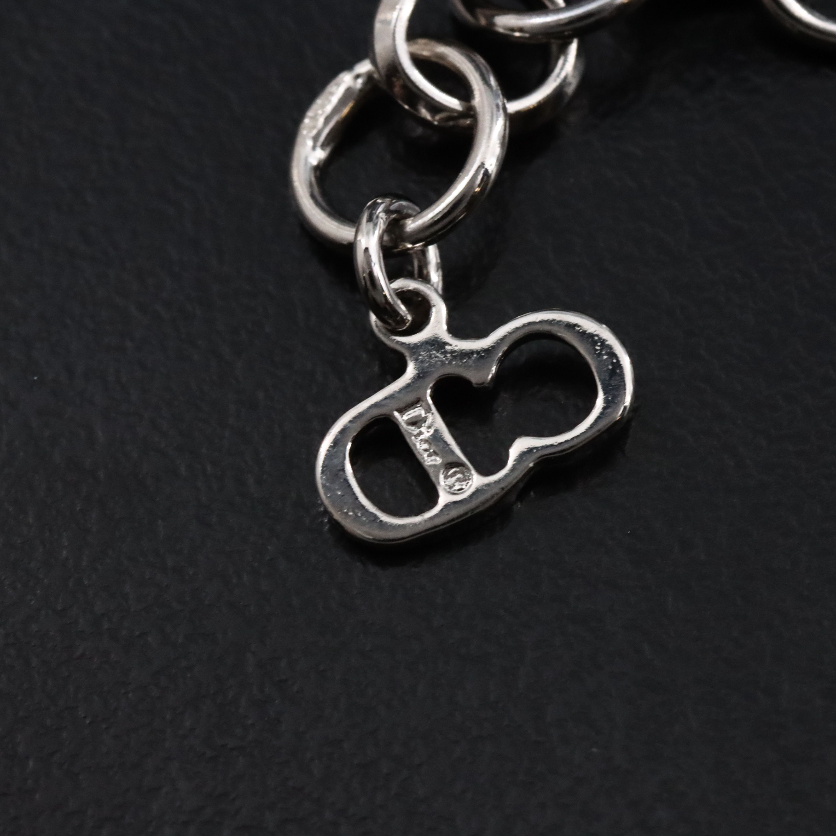 Christian Dior CD Leather Bow Choker Necklace