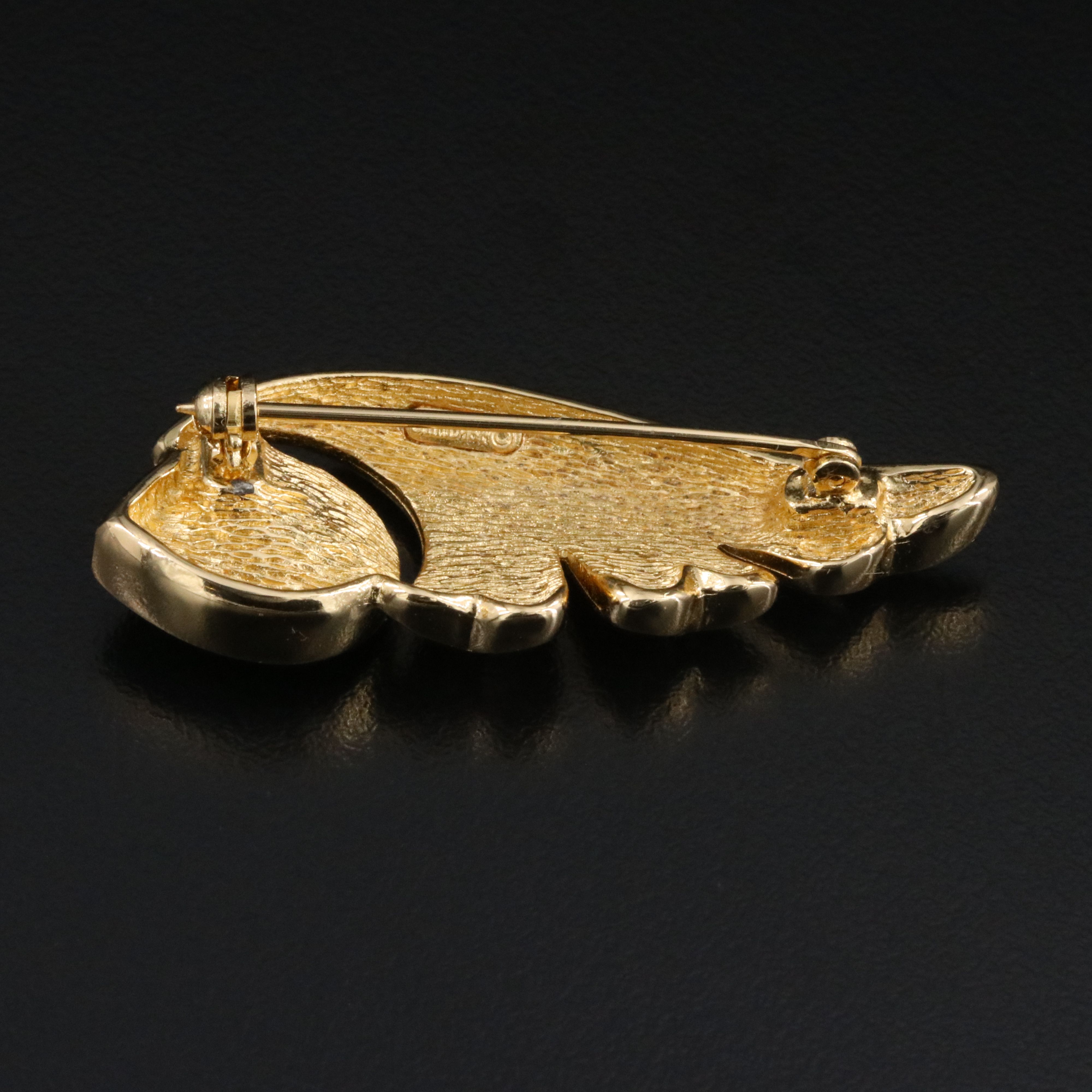 Christian Dior Green and White Crystal Brooch