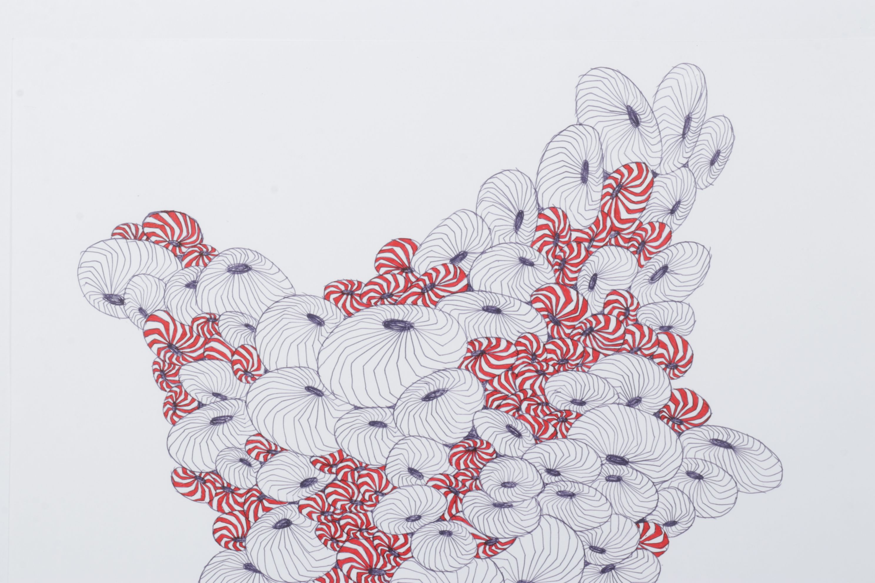 Zentangle Style Ink Drawing of Abstract Organic Structure, 2014