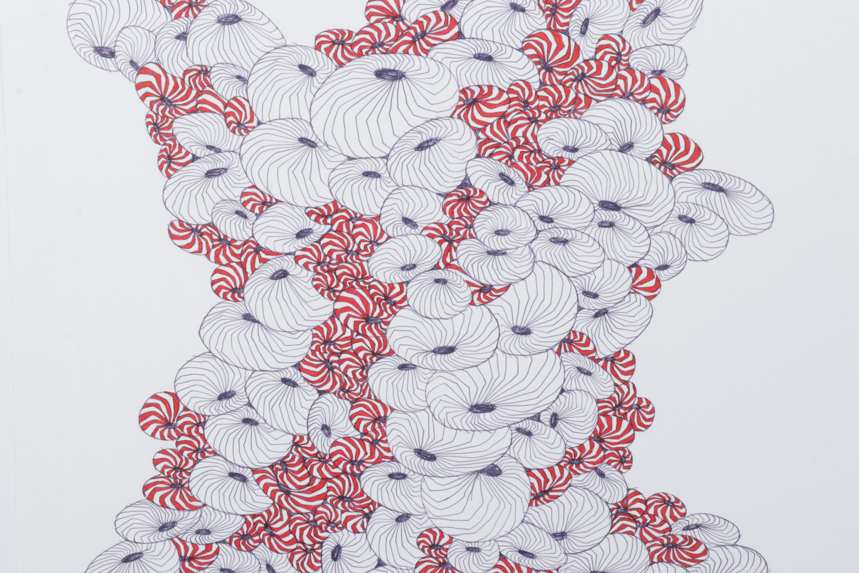 Zentangle Style Ink Drawing of Abstract Organic Structure, 2014