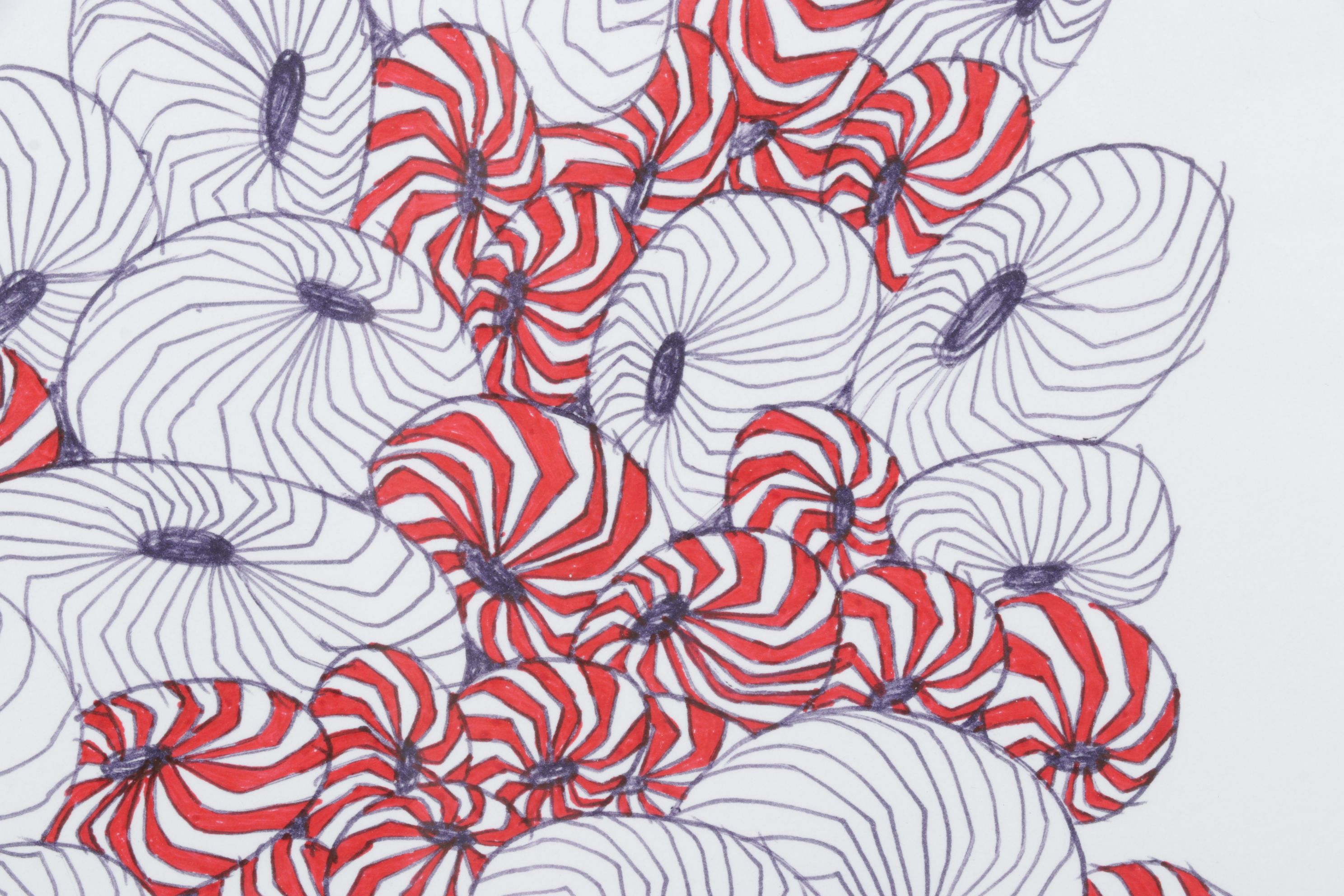 Zentangle Style Ink Drawing of Abstract Organic Structure, 2014