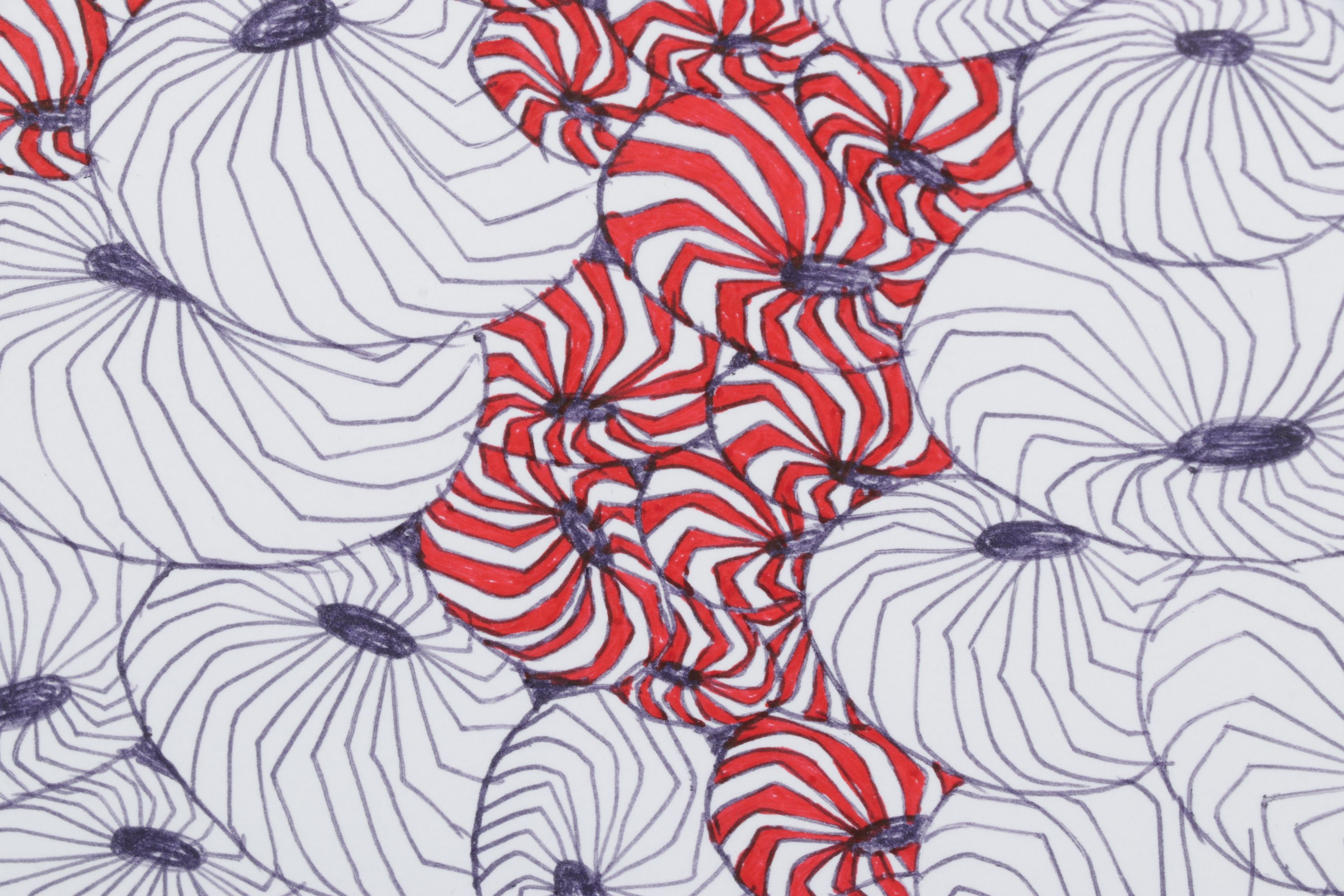 Zentangle Style Ink Drawing of Abstract Organic Structure, 2014