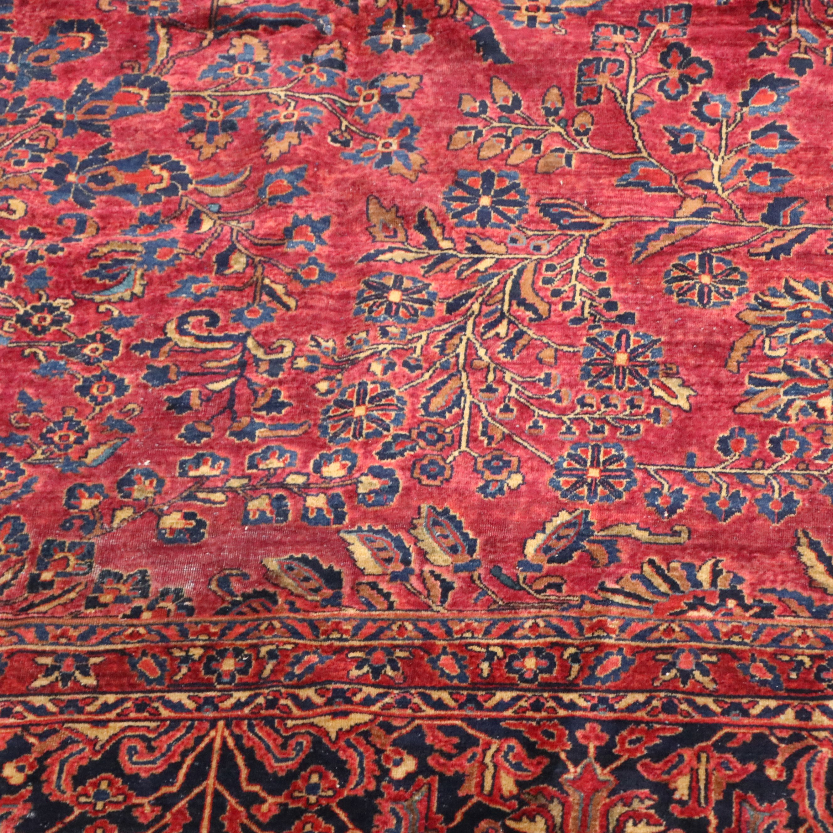 11'9 x 16'8 Hand-Knotted Persian Sarouk Room-Sized Rug