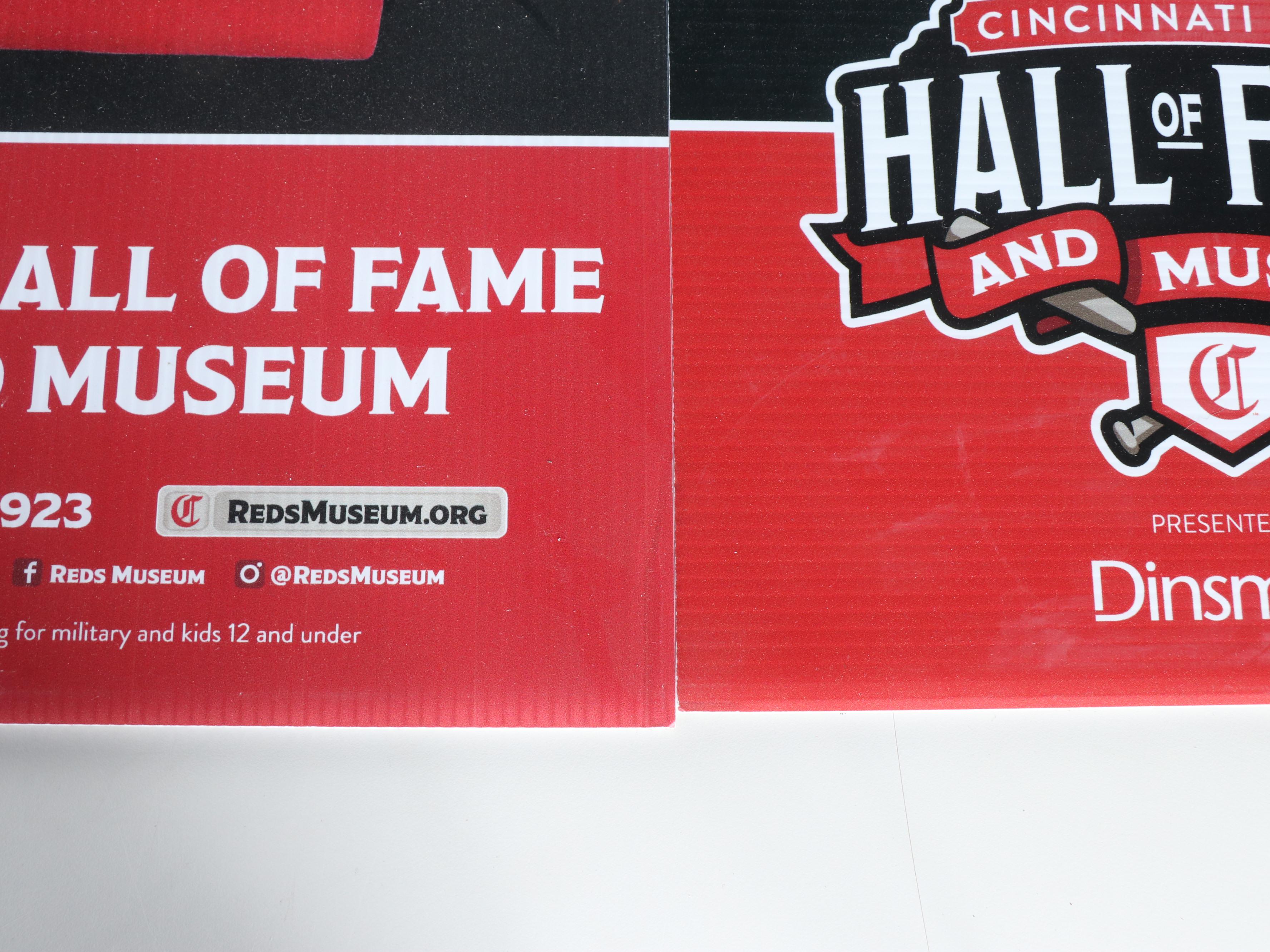 Cincinnati Reds Hall of Fame Signs Featuring Johnny Bench and More