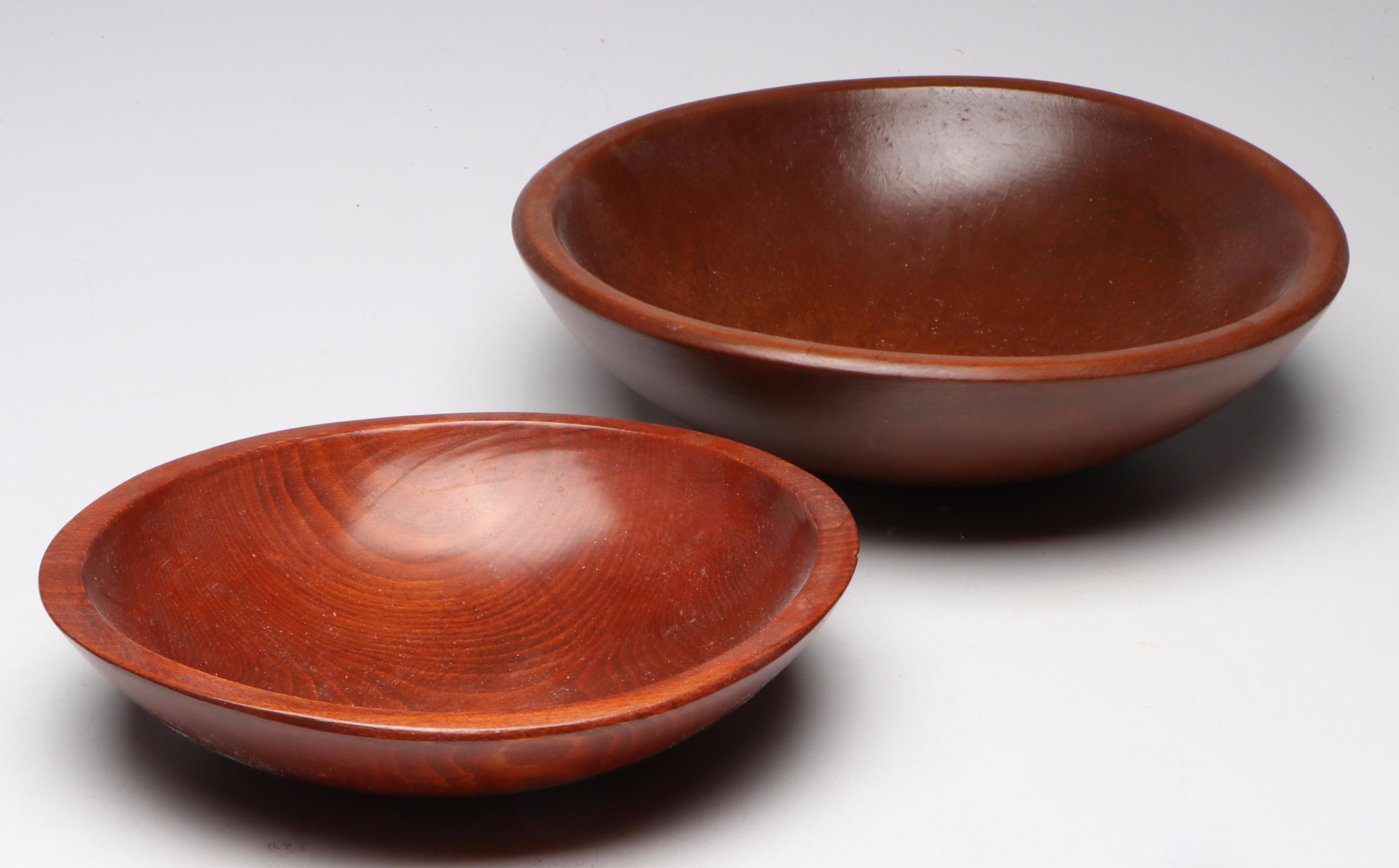 Mid Century Modern Turned Wood Bowls and Fruit