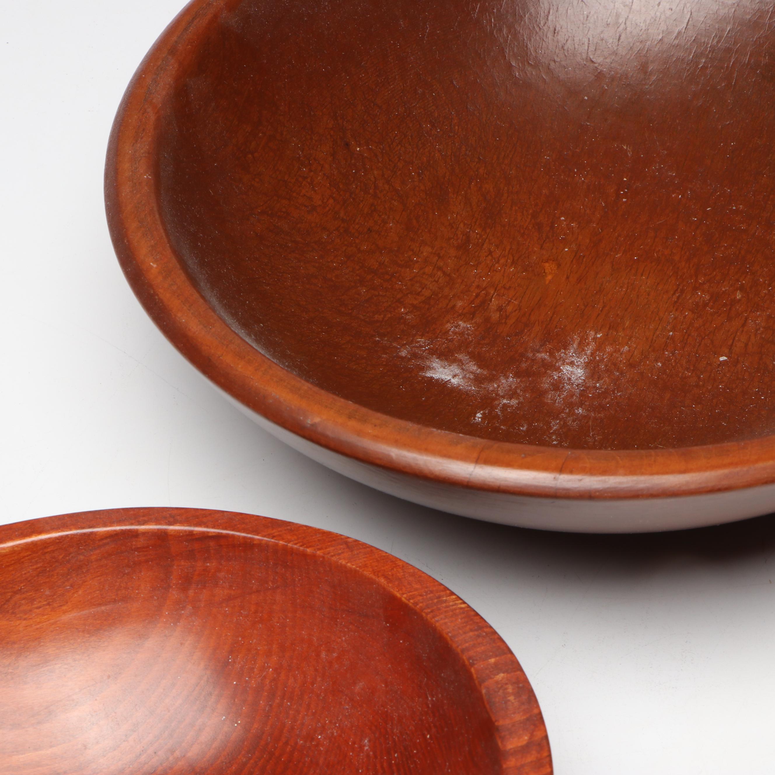 Mid Century Modern Turned Wood Bowls and Fruit