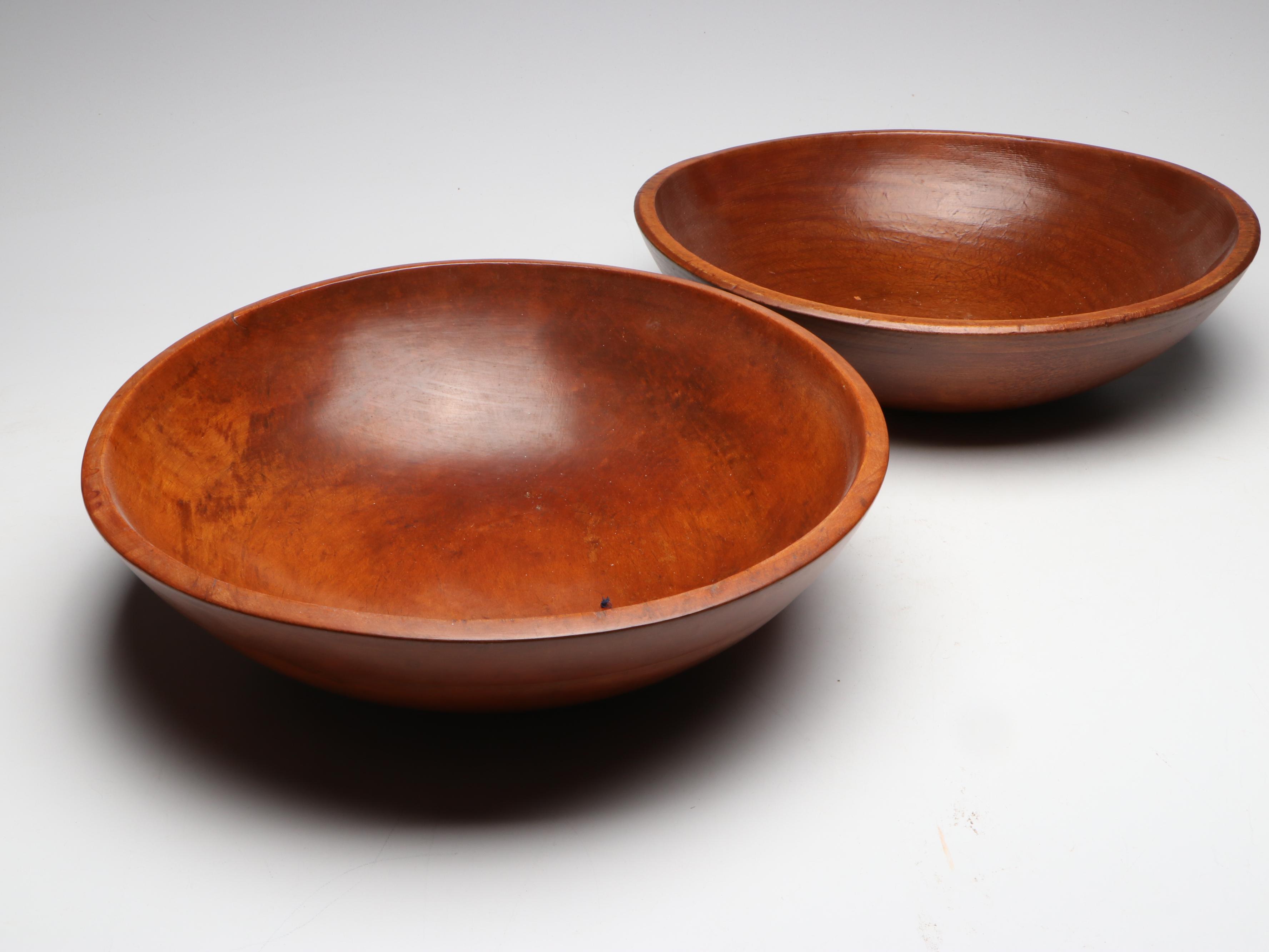 Mid Century Modern Turned Wood Bowls and Fruit