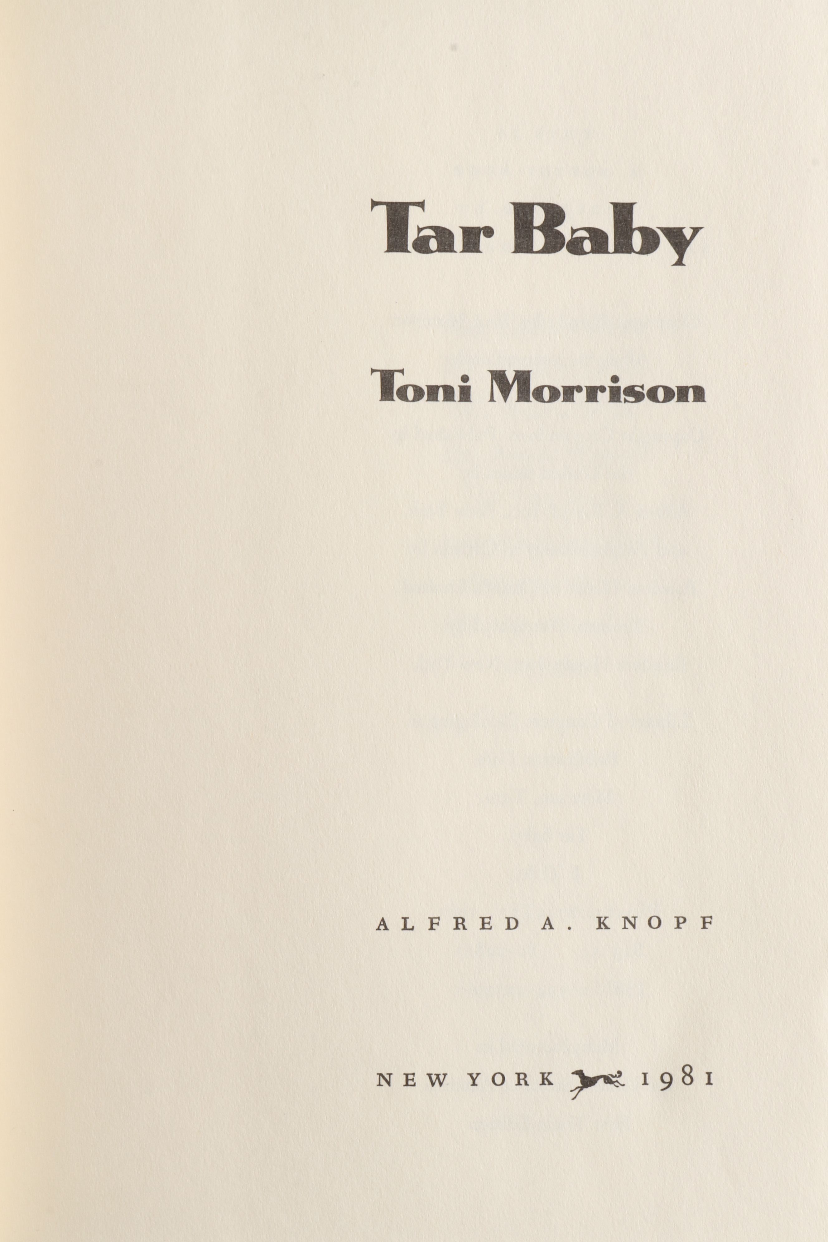 First Trade Edition "Tar Baby" by Toni Morrison, 1981
