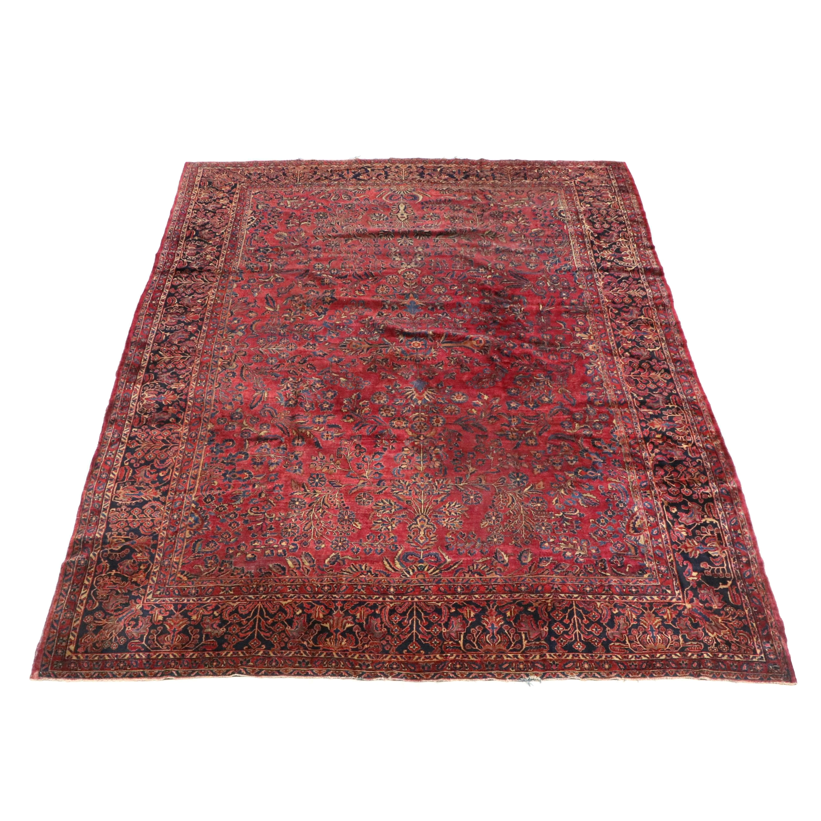 11'9 x 16'8 Hand-Knotted Persian Sarouk Room-Sized Rug