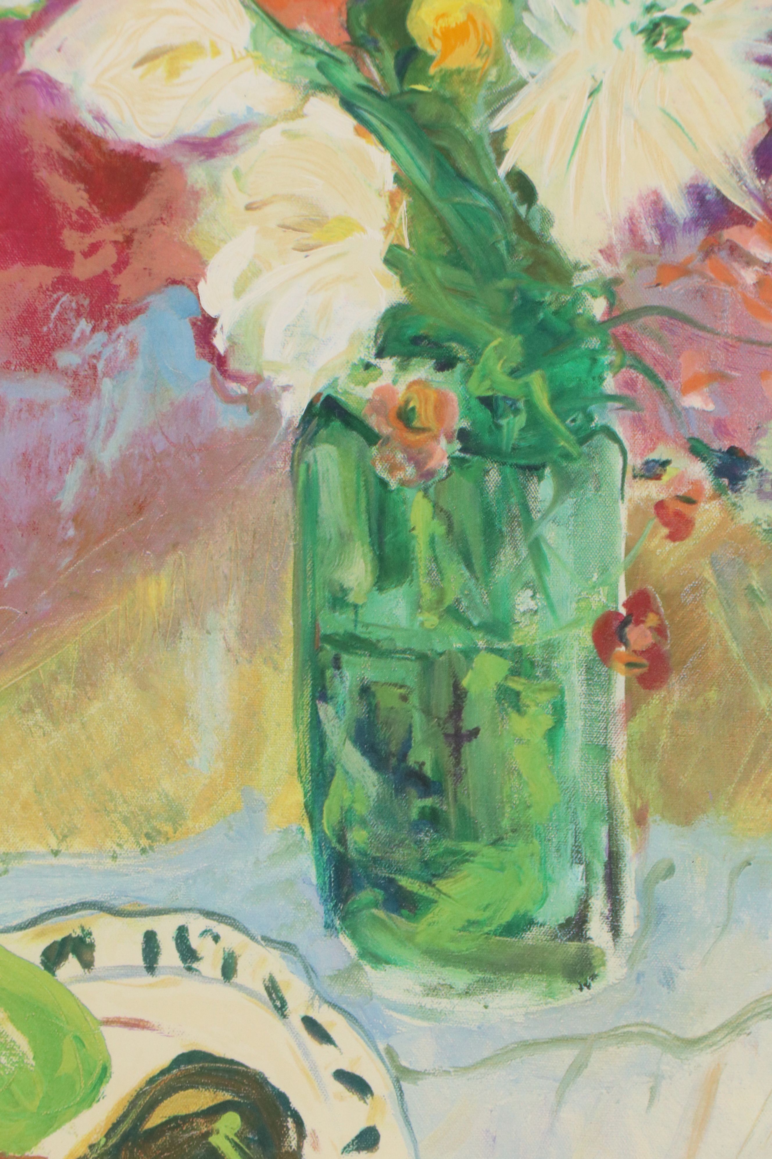 G. Lindsey Floral Still Life Digital Print with Screenprinted Accents