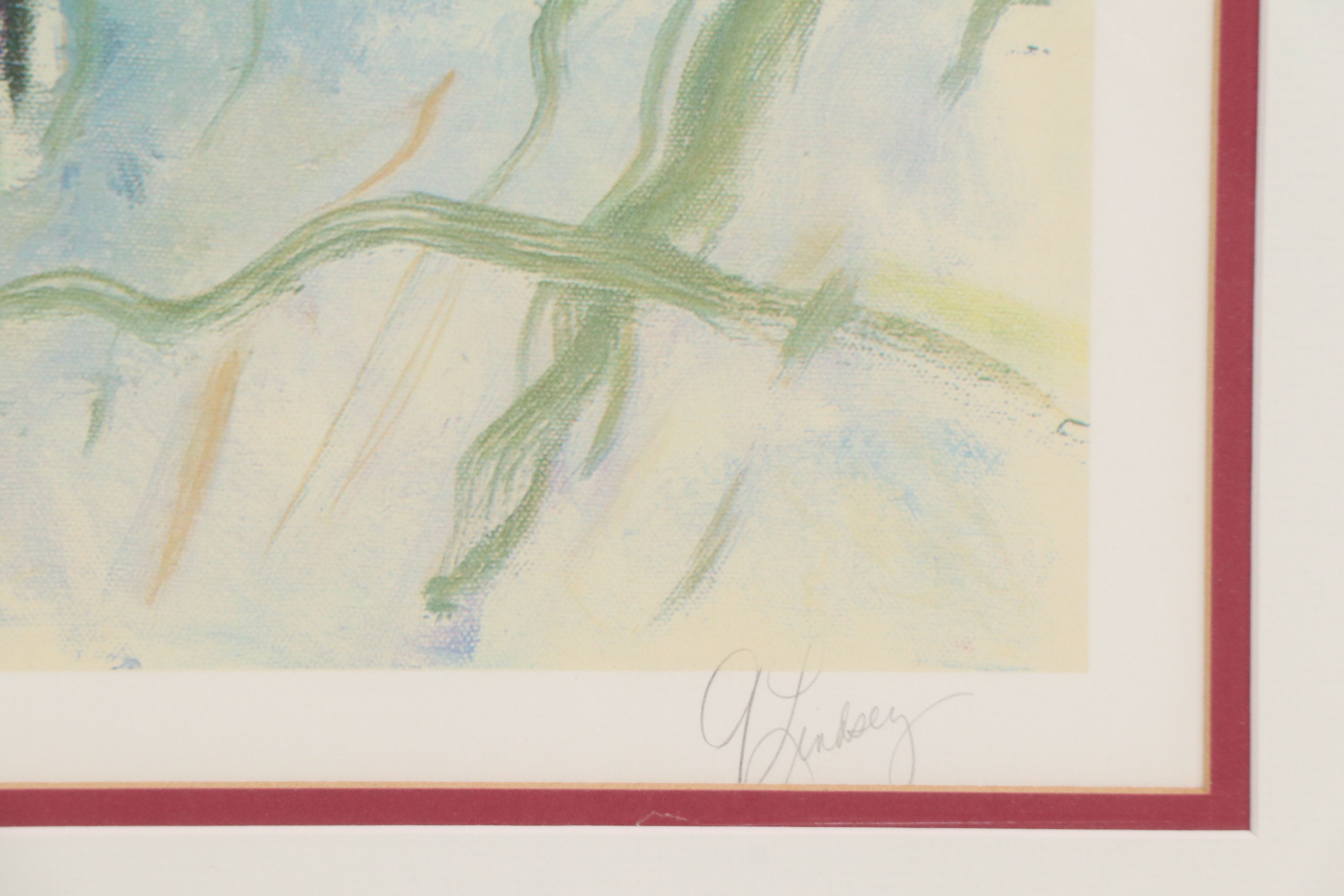 G. Lindsey Floral Still Life Digital Print with Screenprinted Accents