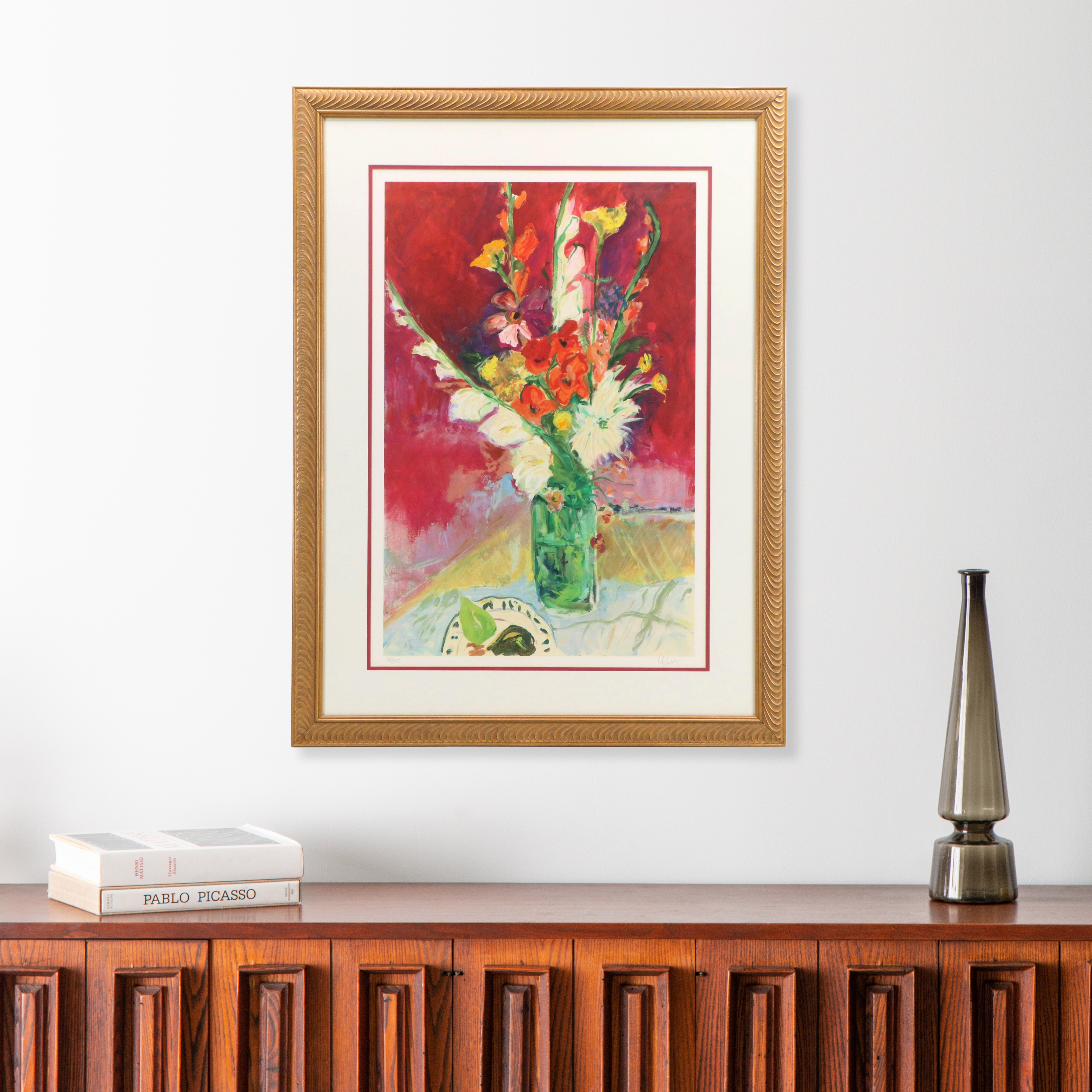 G. Lindsey Floral Still Life Digital Print with Screenprinted Accents