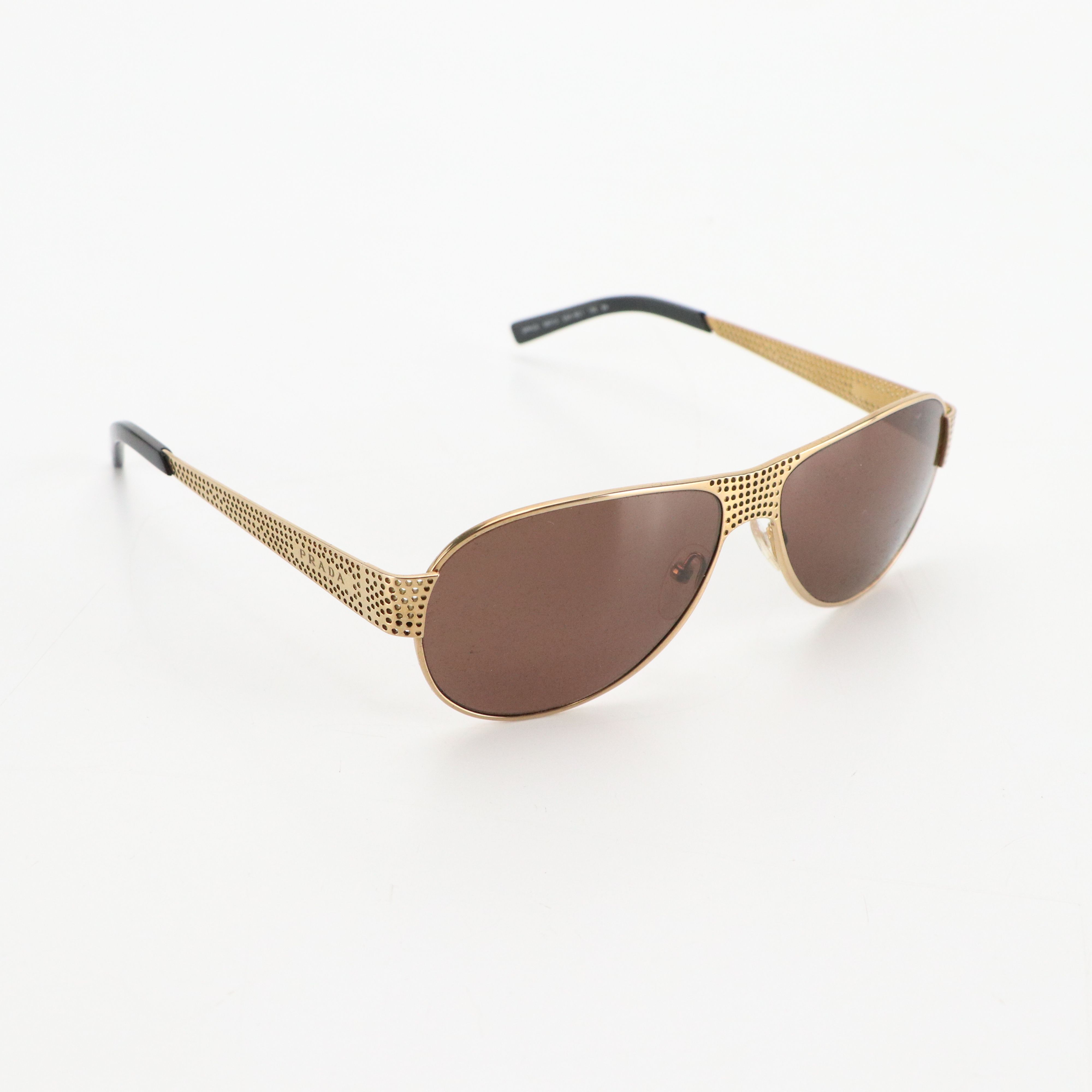 Prada SPR 53I 5AK-8C1 Perforated Metal Sunglasses in Case