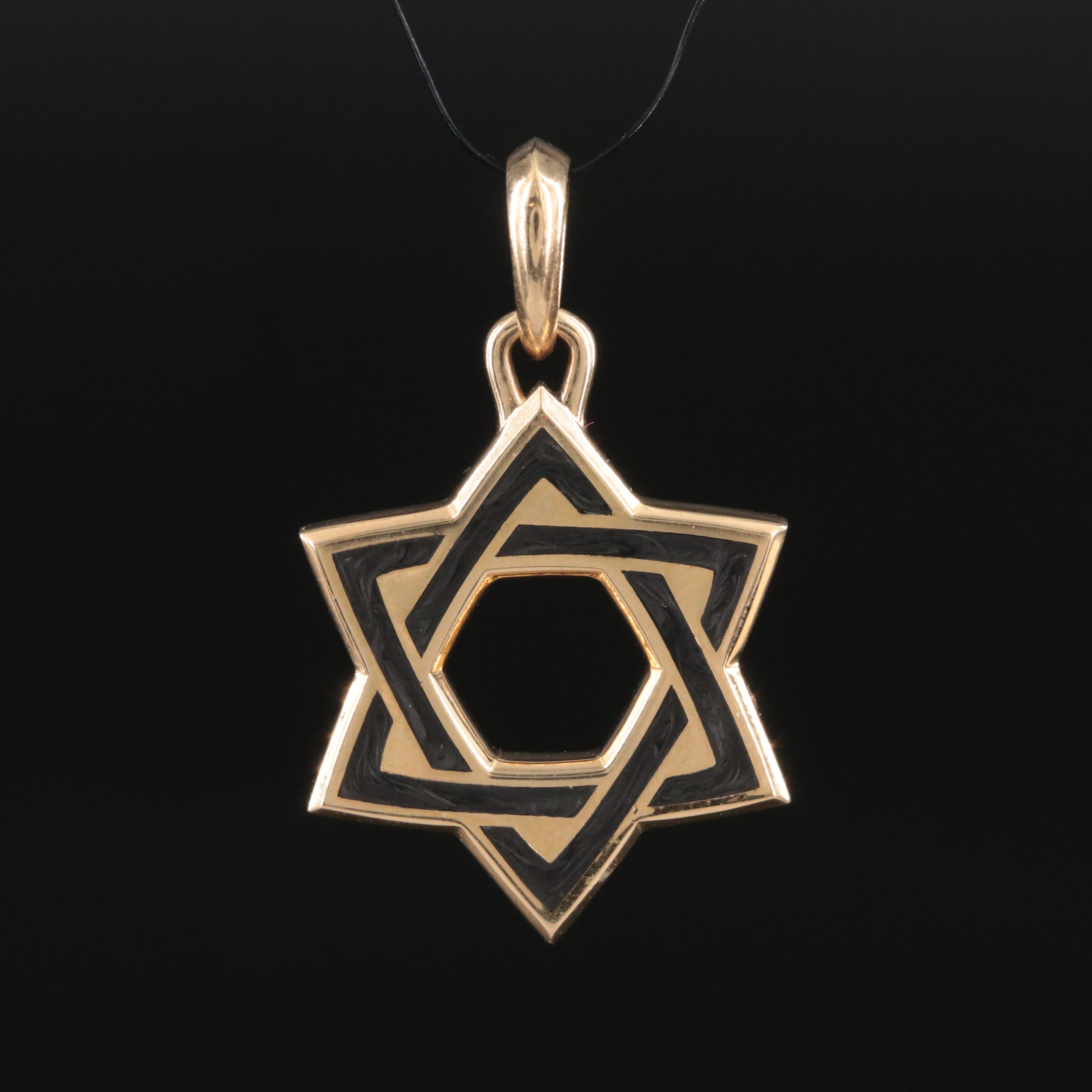 David Yurman 18K Forged Carbon Star of David Amulet