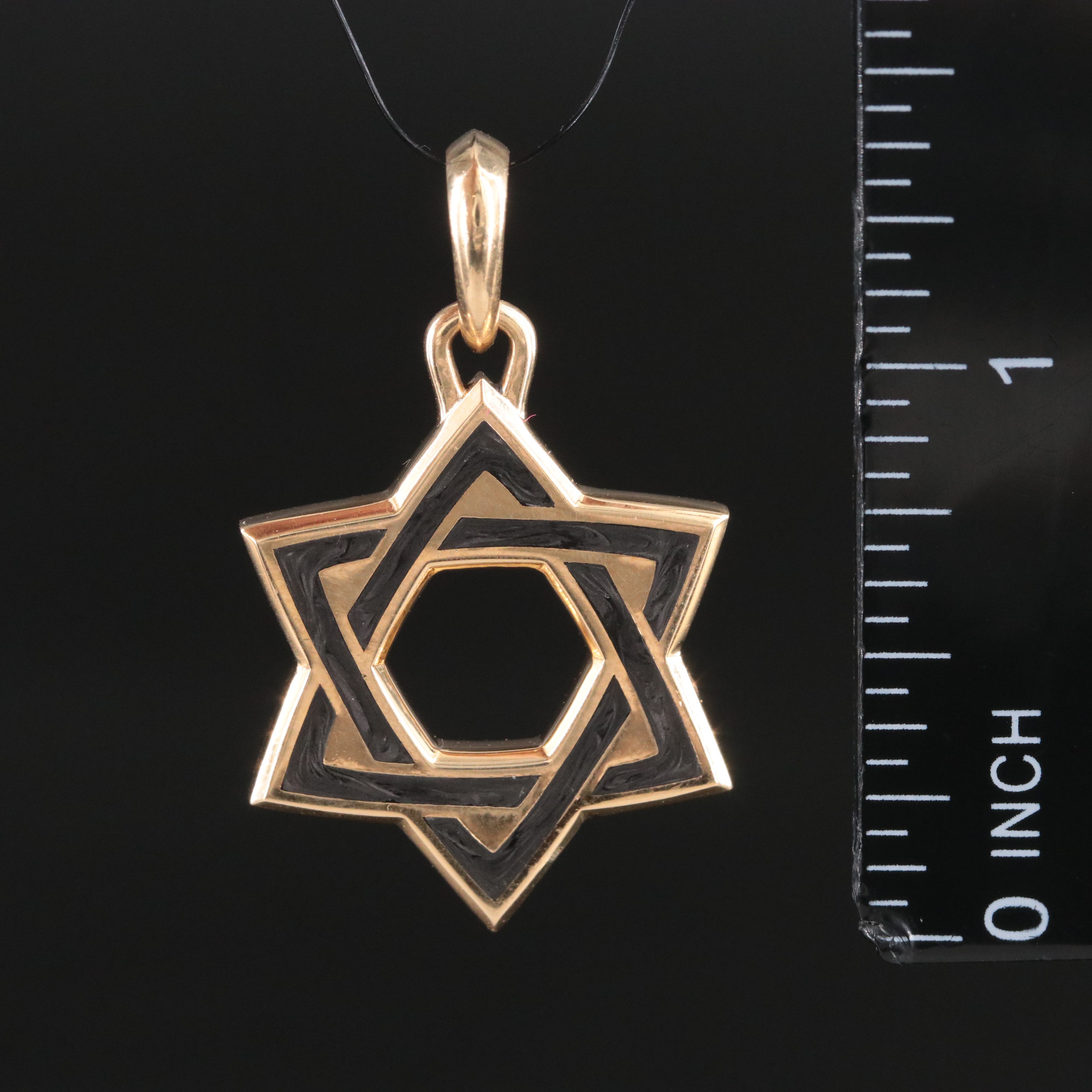 David Yurman 18K Forged Carbon Star of David Amulet