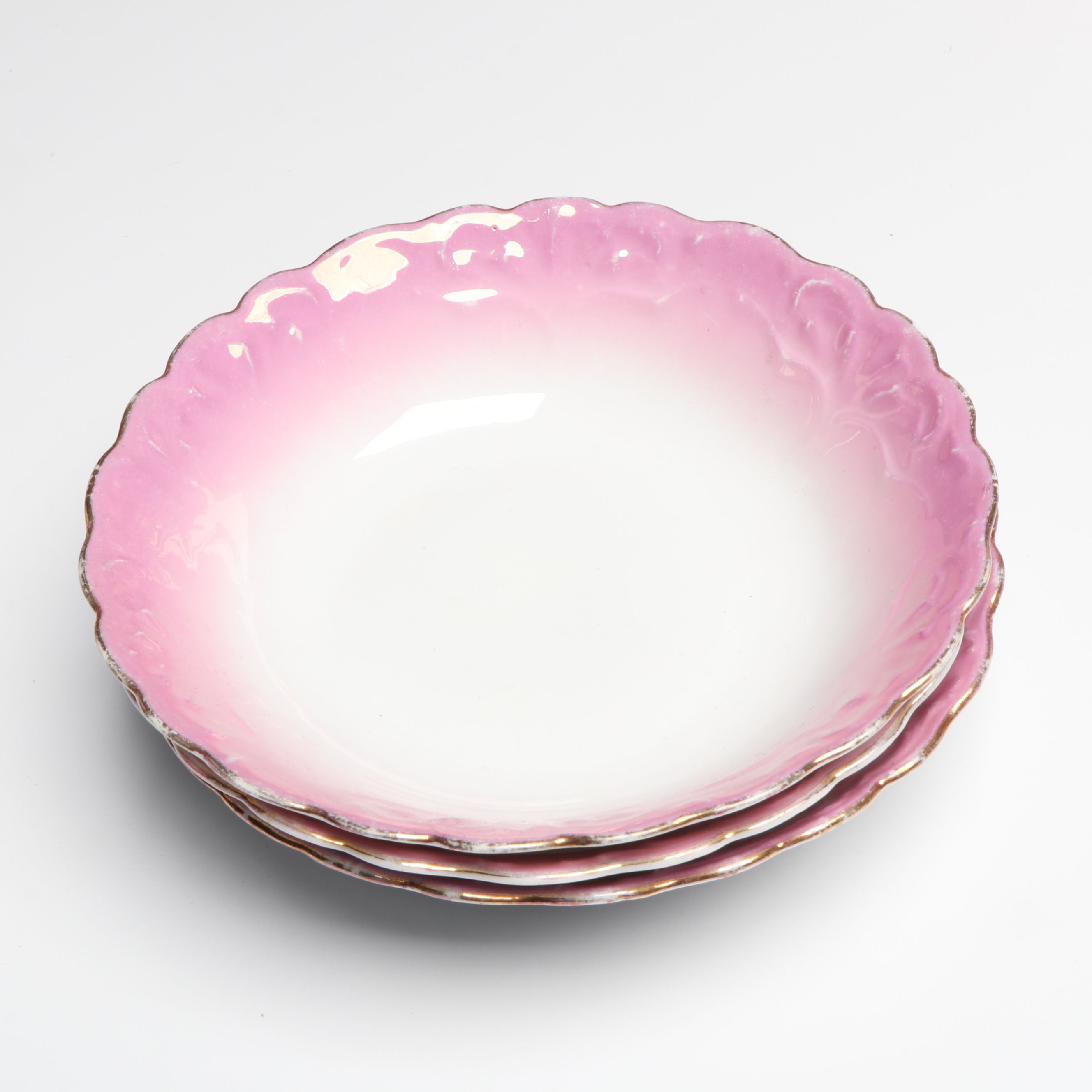 Homer Laughlin "Harlequin Rose" Covered Casserole with Other Pink Dinnerware